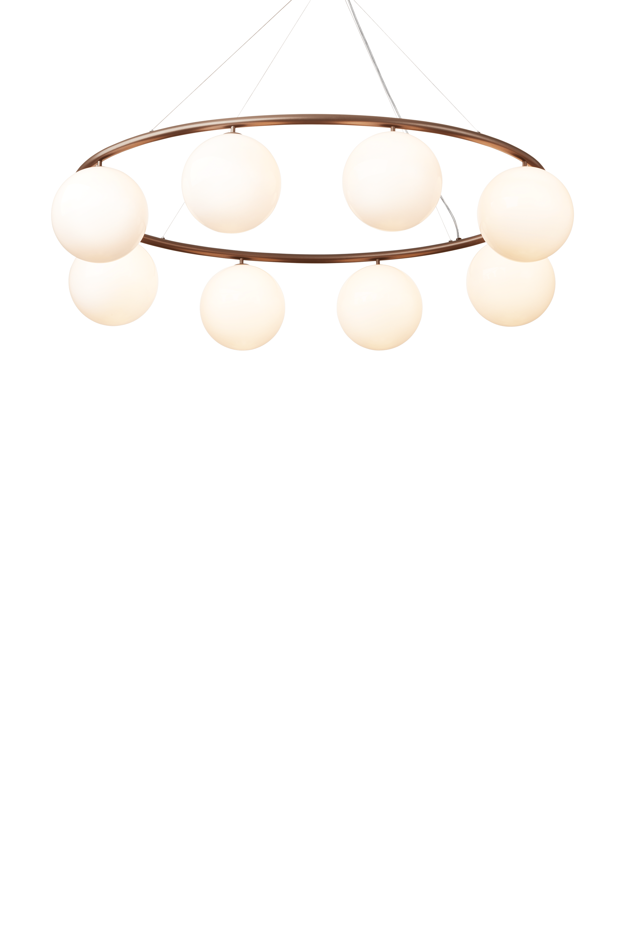 Pendelleuchte MIIRA 8 OVAL dunkelbraun mit opalem Glas