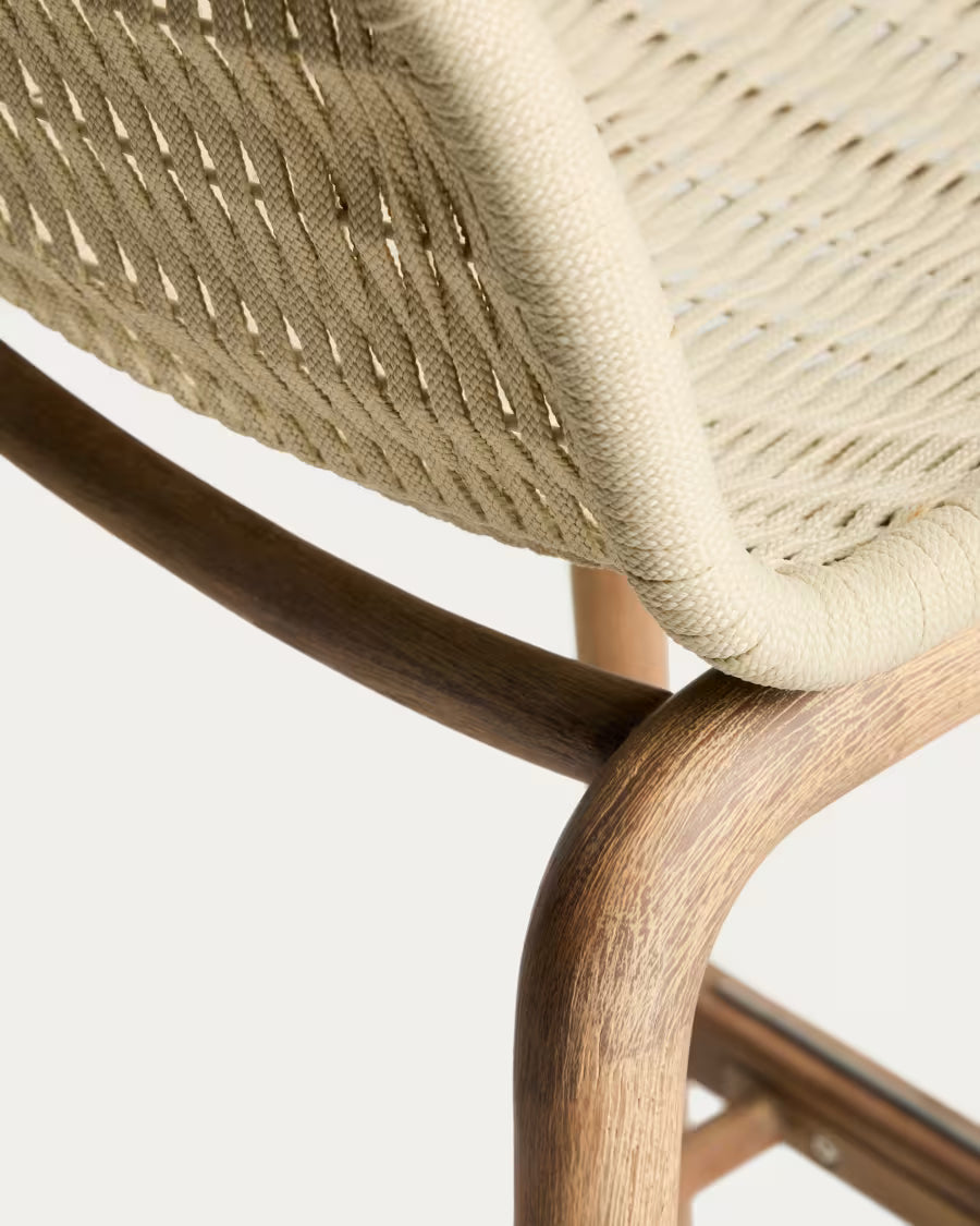 ALIPA Outdoor Bar Chair Beige with Acacia Wood