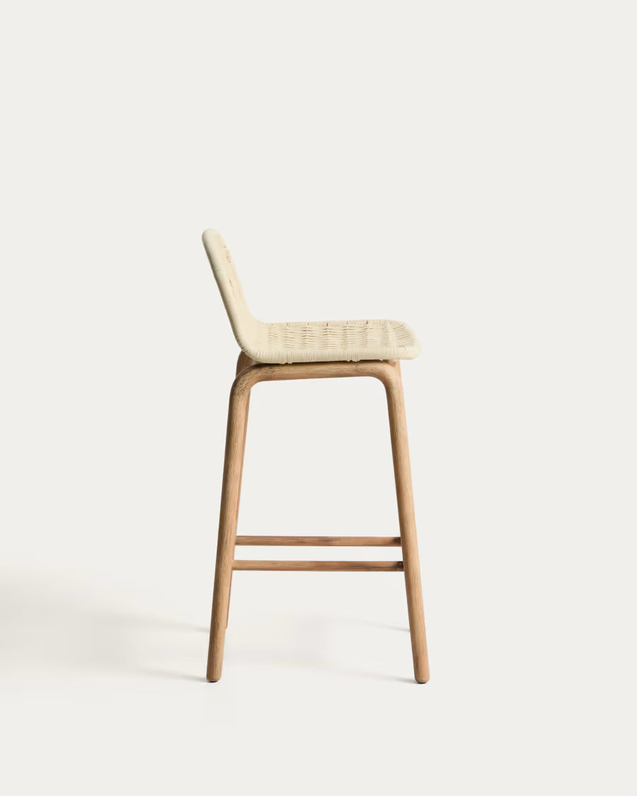 ALIPA Outdoor Bar Chair Beige with Acacia Wood