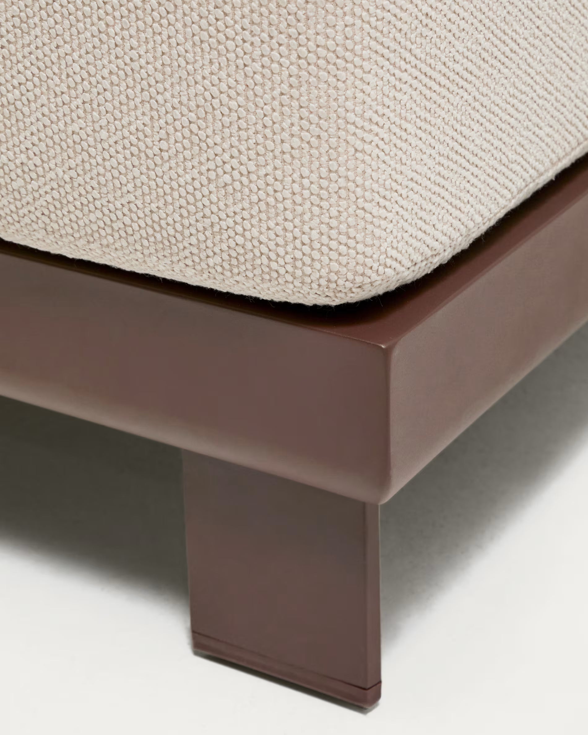 Gartenbank 3-sitzig NERANO hellbeige mit braunem Gestell