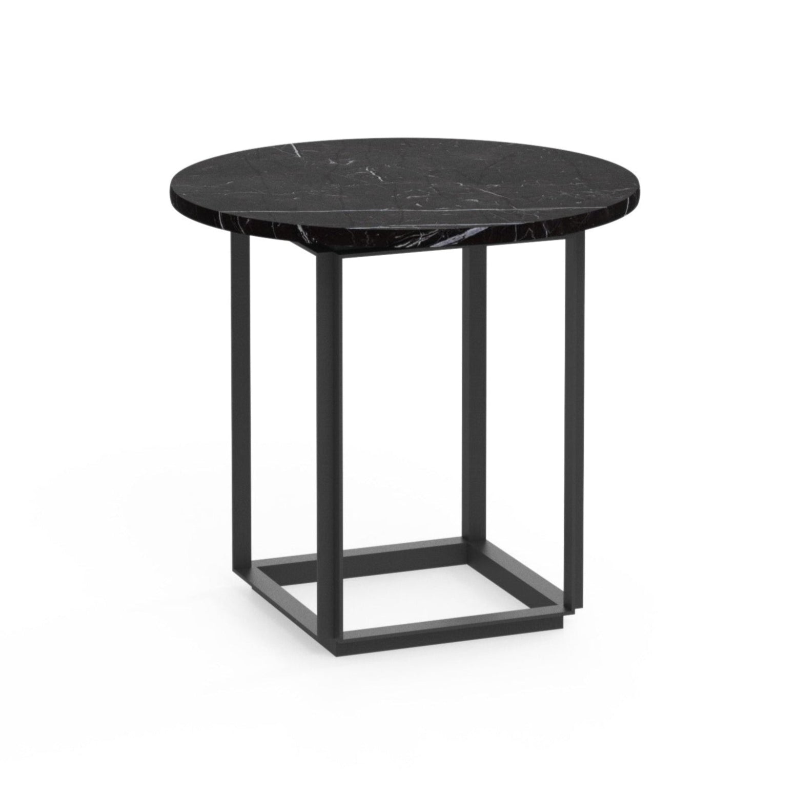 Florence side table black marble with a black base