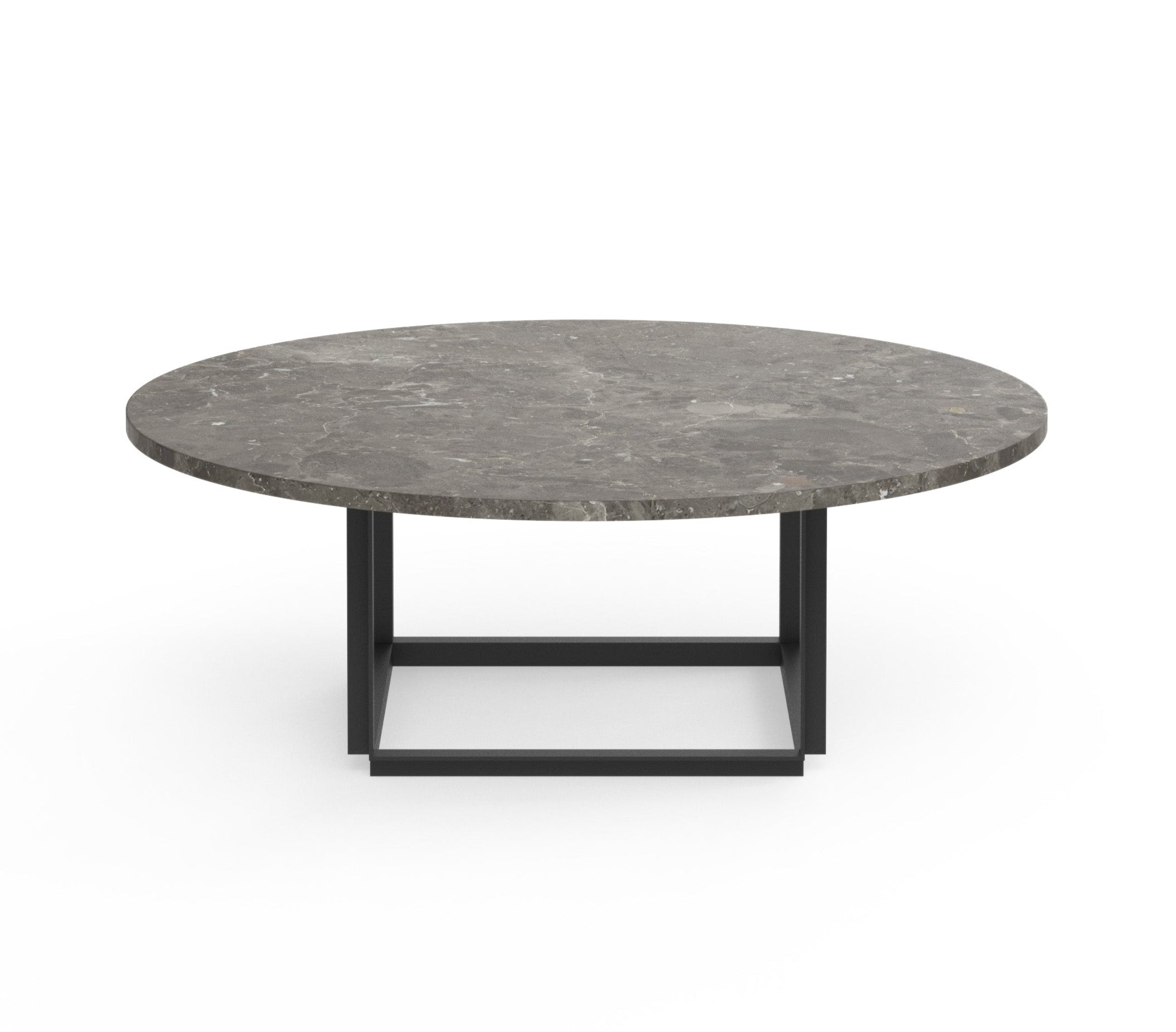 Florence coffee table brown marble with a black base