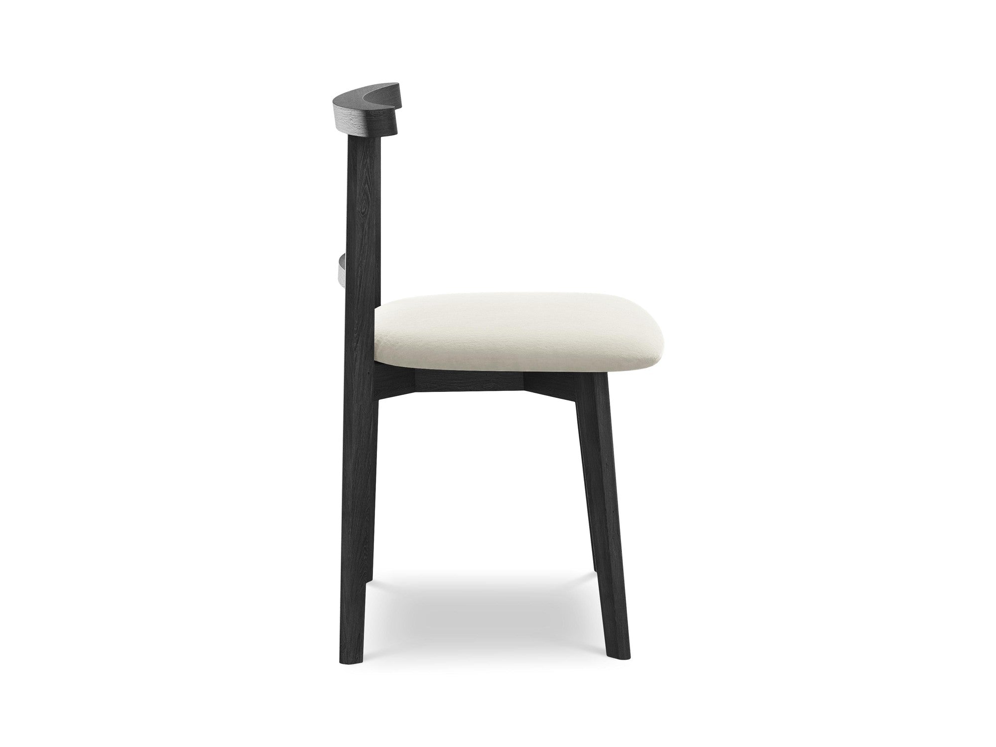 Velvet Chair OHELO Light Beige with Black Beech Base