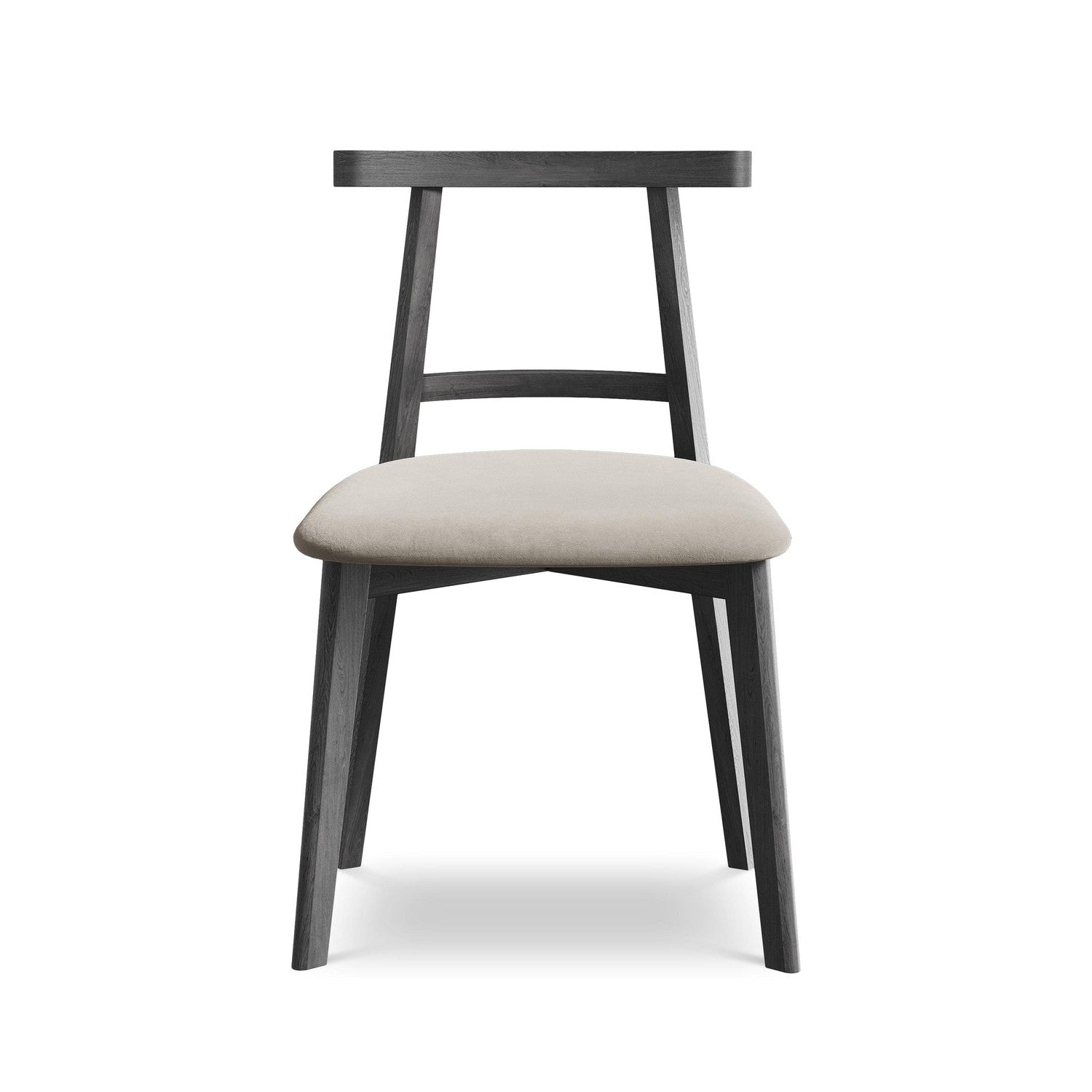 Samtstuhl OHELO taupe mit schwarzem Buchenfuß