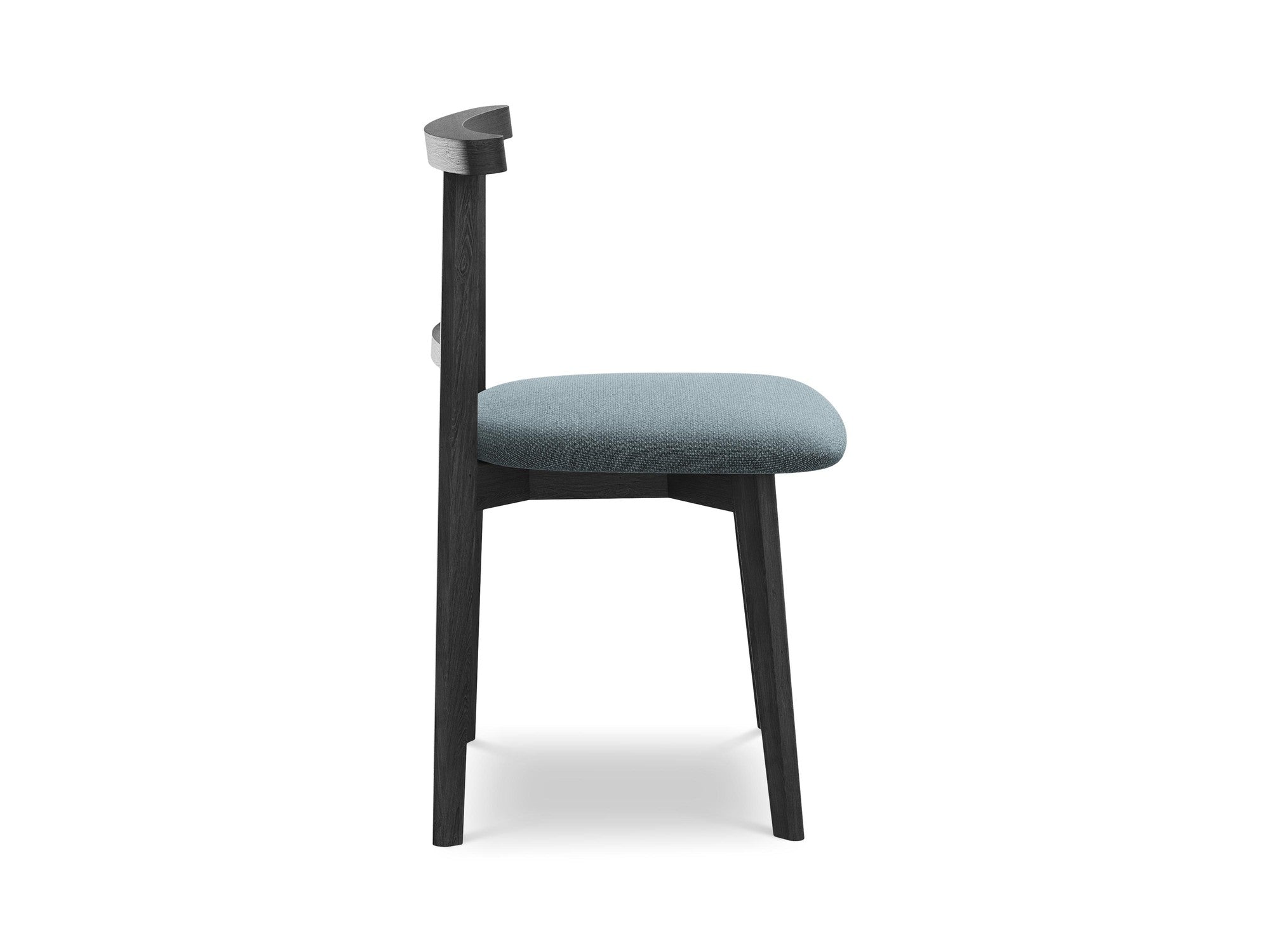 OHELO Chair in Denim Blue Boucle with Black Beech Base