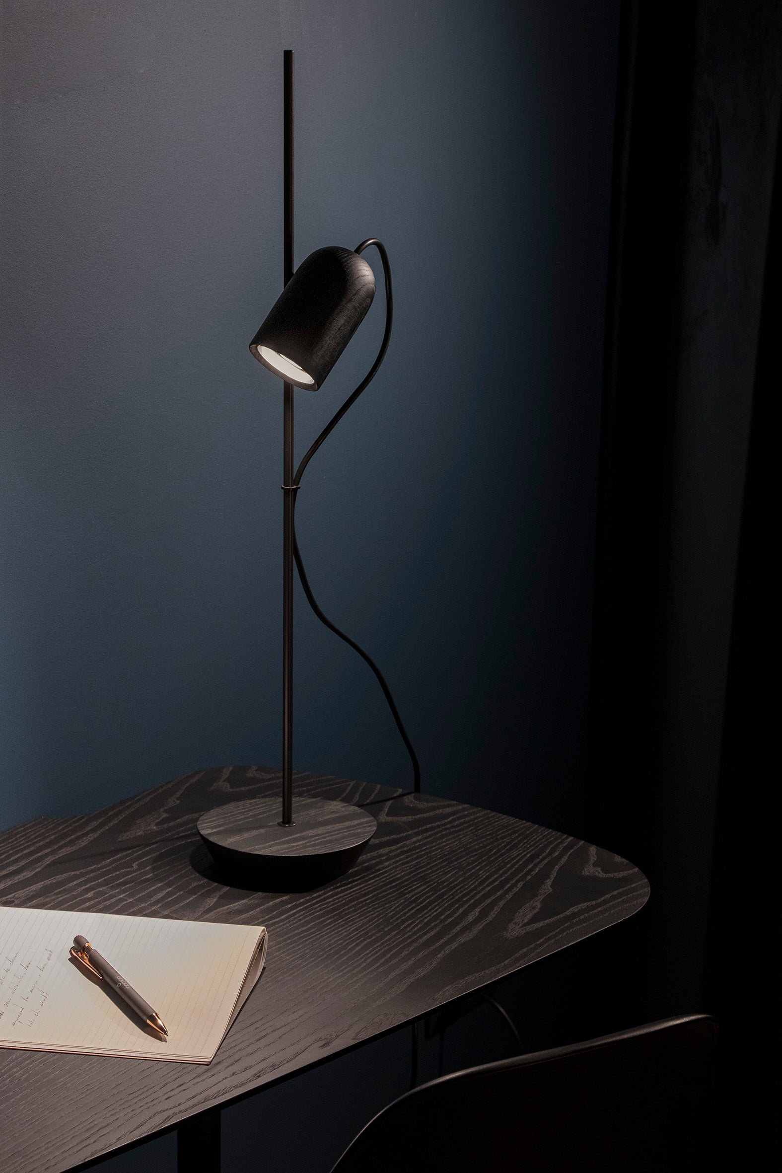 ONFA Table Lamp Black Ash Wood with Graphite Finish