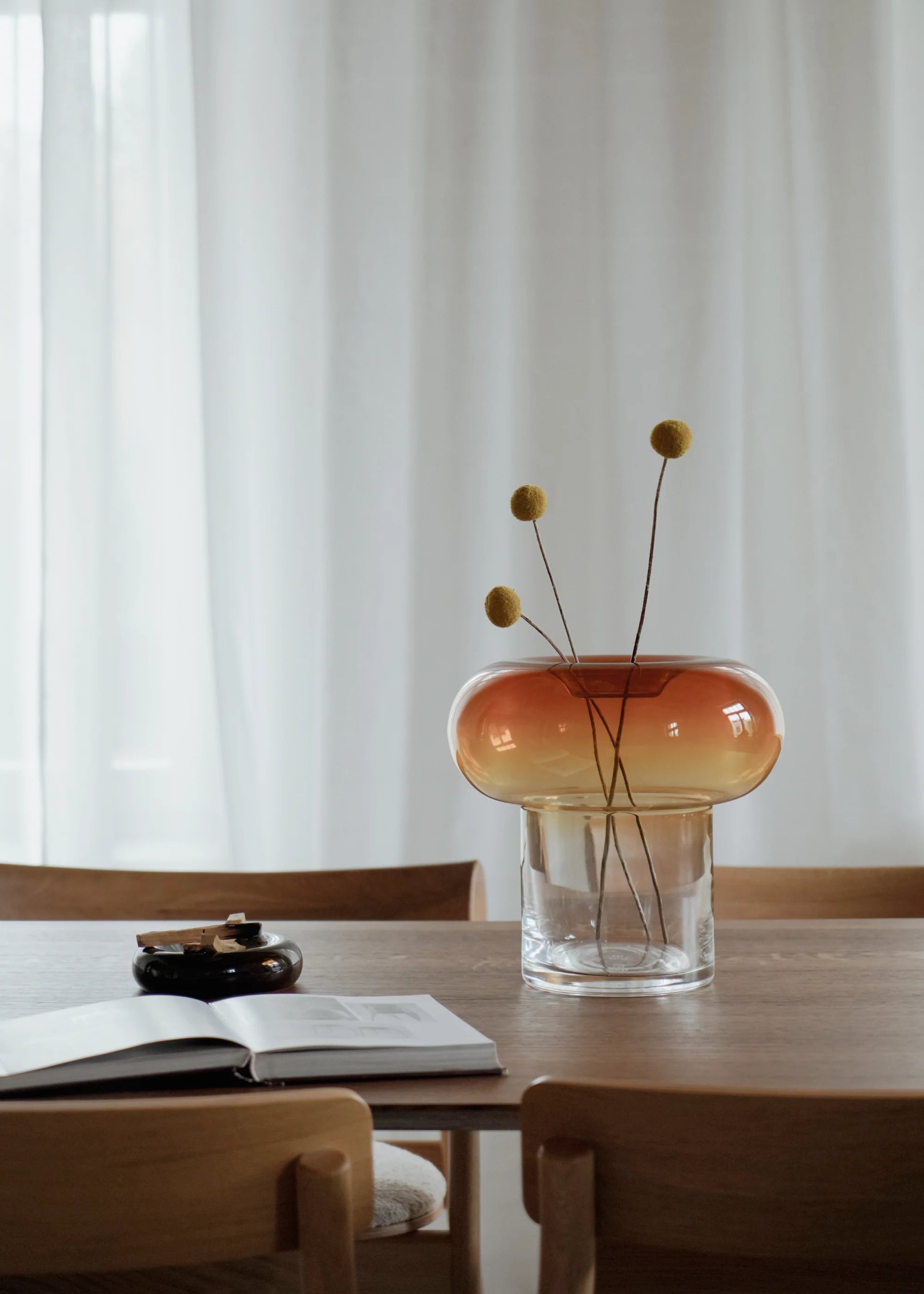 Vase ORIO orange Glas mundgeblasen