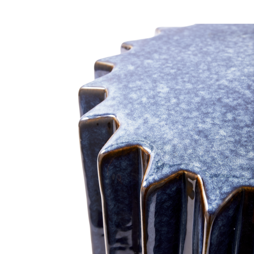 OKRA Side Table Blue Ceramic
