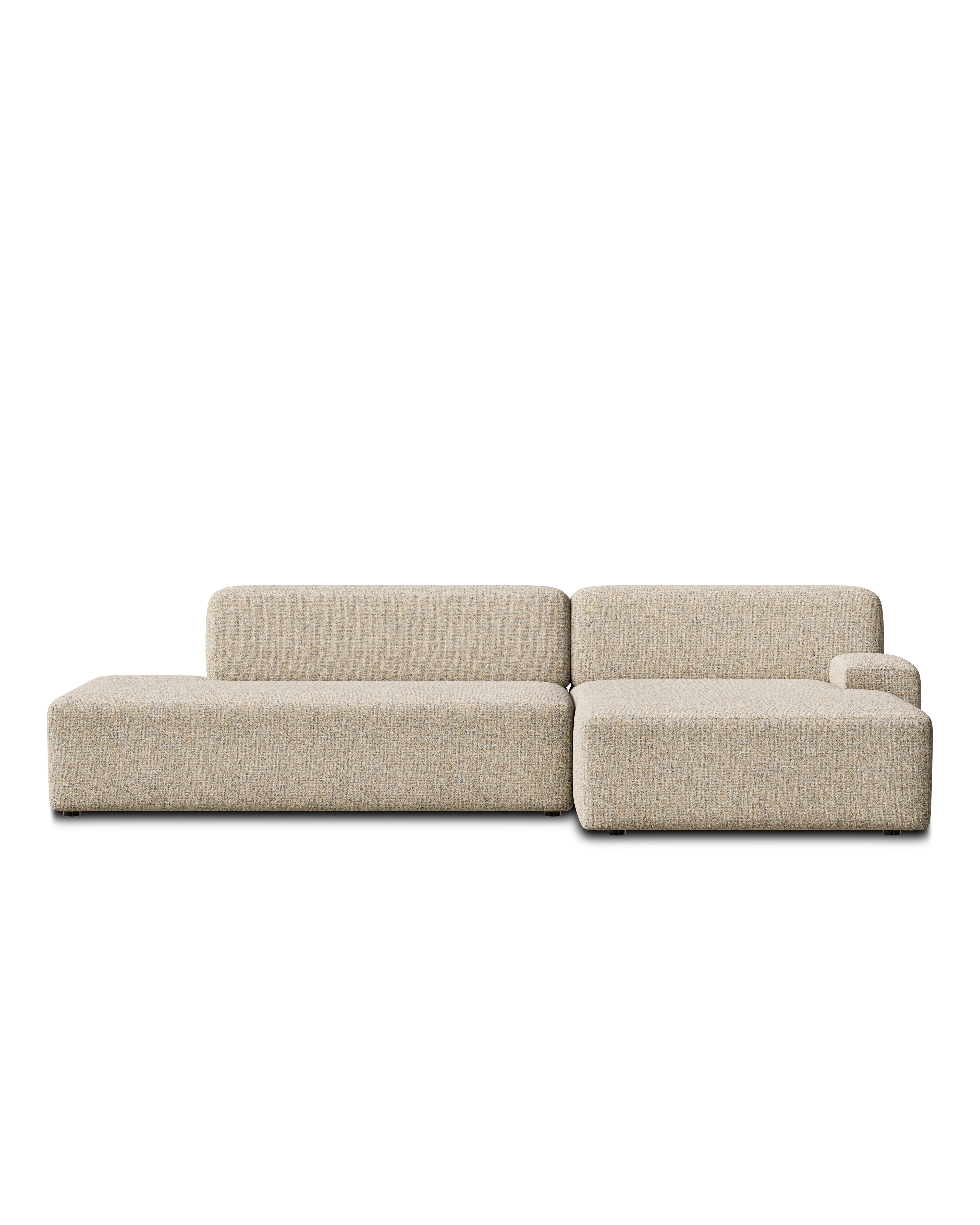 Offene rechteckige modulare Eckcouch UMI beige [Amelia]