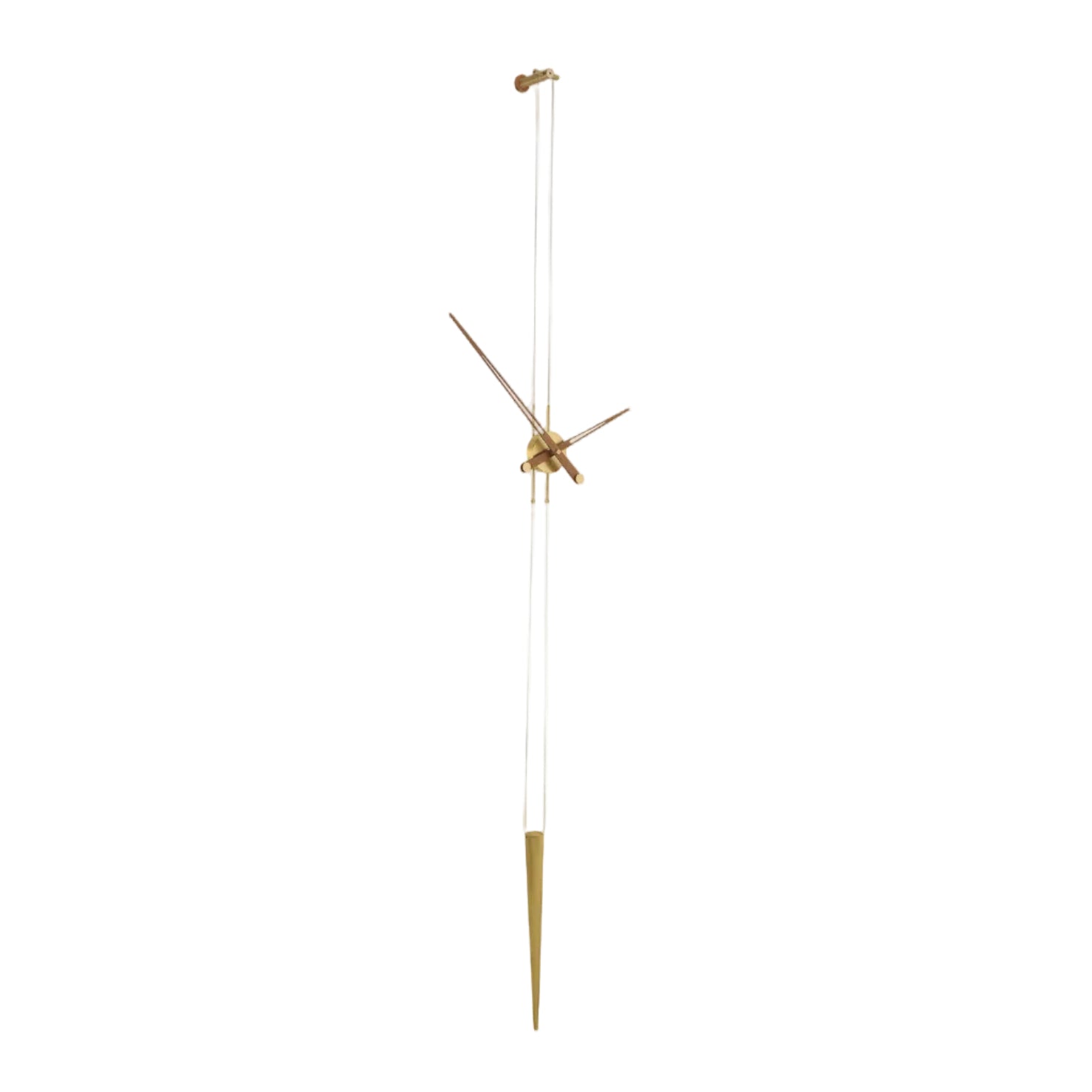 Hanging Clock PENDULO Walnut Wood with Brass