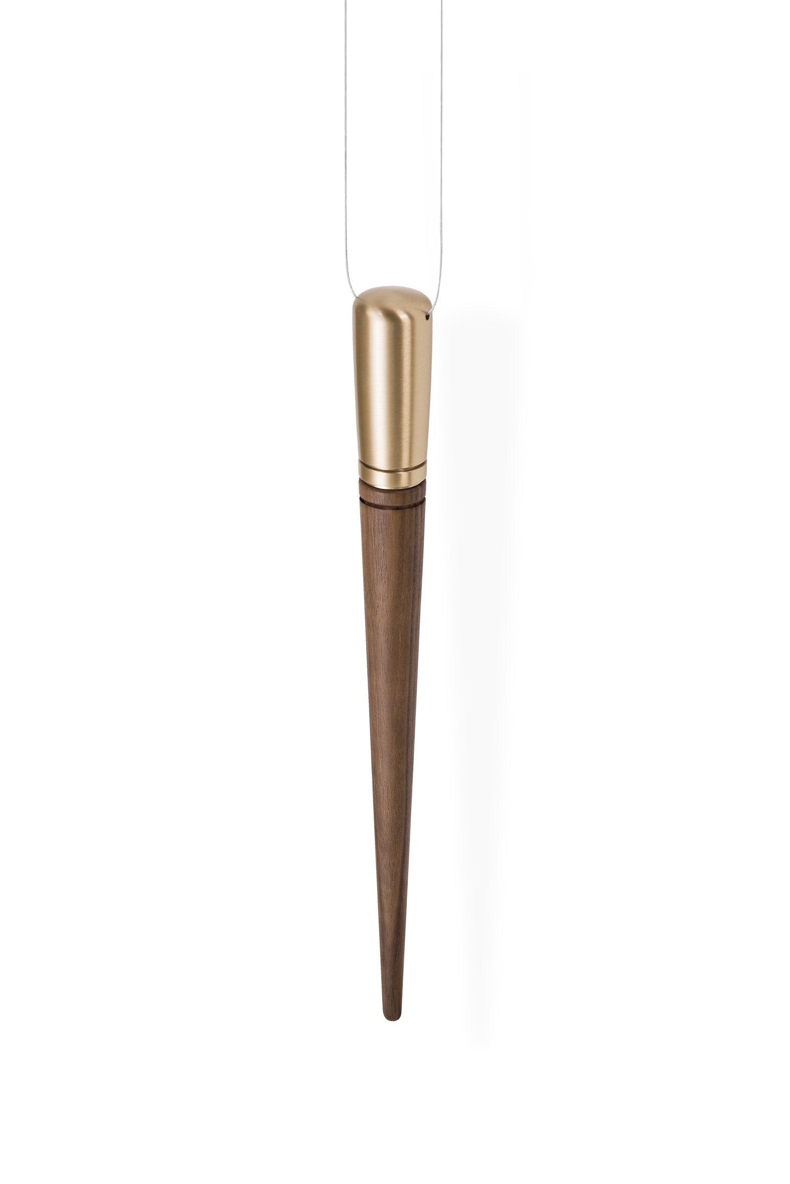 Wanduhr PENDULO PREMIUM aus Nussbaumholz mit messingfarbener Veredelung