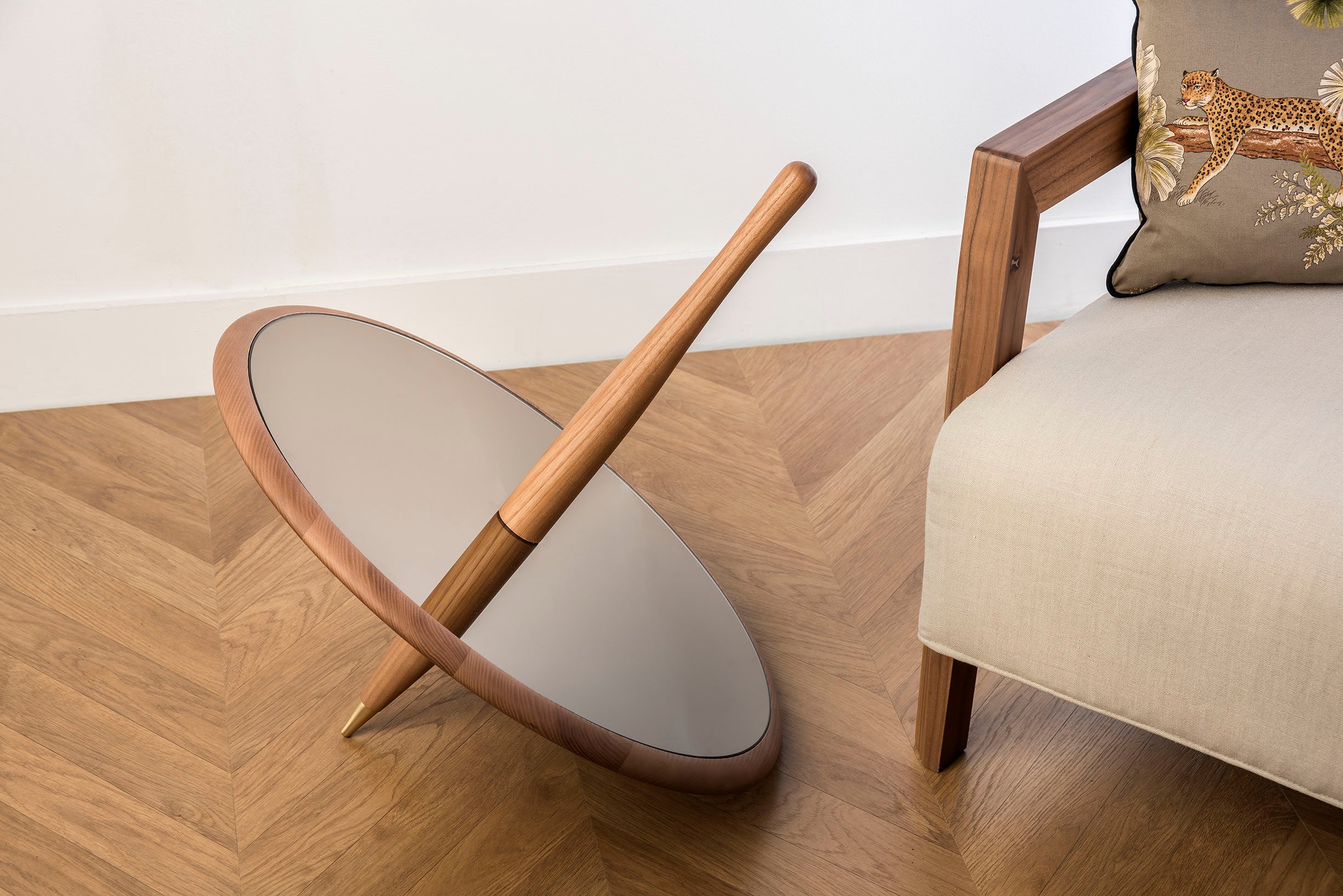 Decorative Mirror PEONZA Walnut Wood