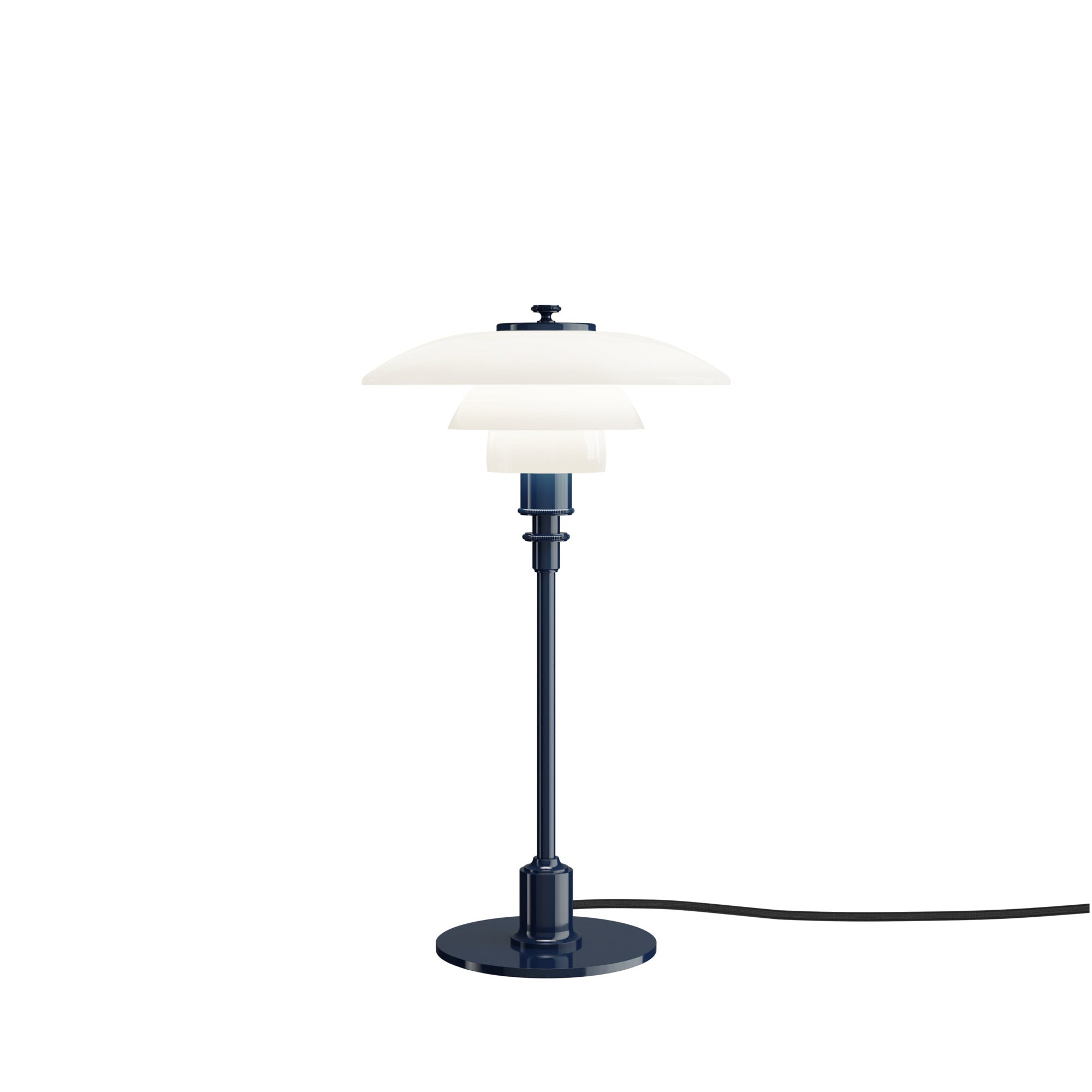 Tischlampe PH 2/1 in Weiß mit blauer Basis