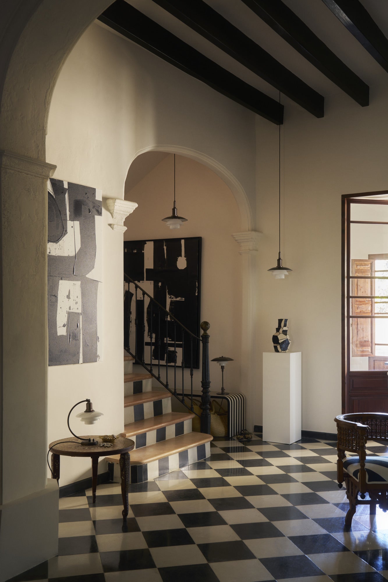 PH 3/3 pendant lamp white with black matte finish