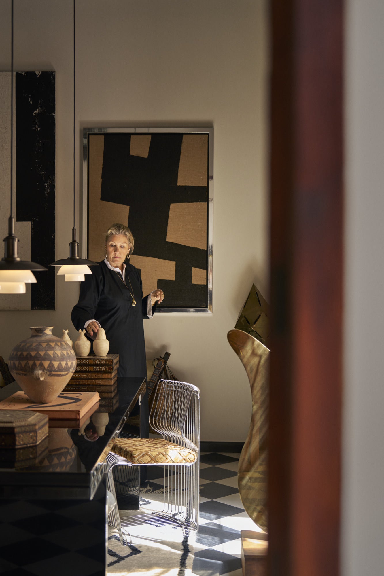 PH 3/3 pendant lamp white with black matte finish