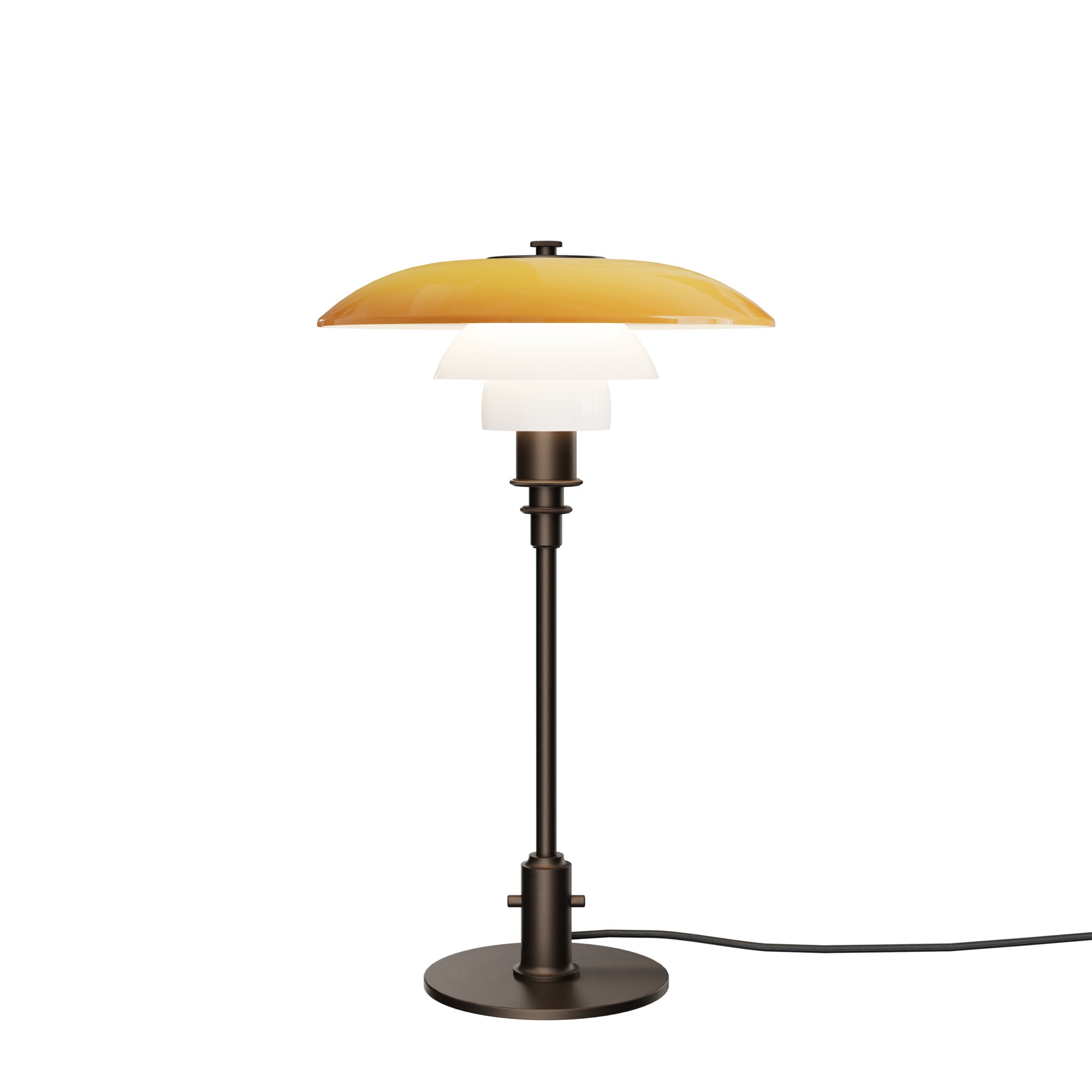 Table lamp PH 3/2 - century edition white with orange and brown base