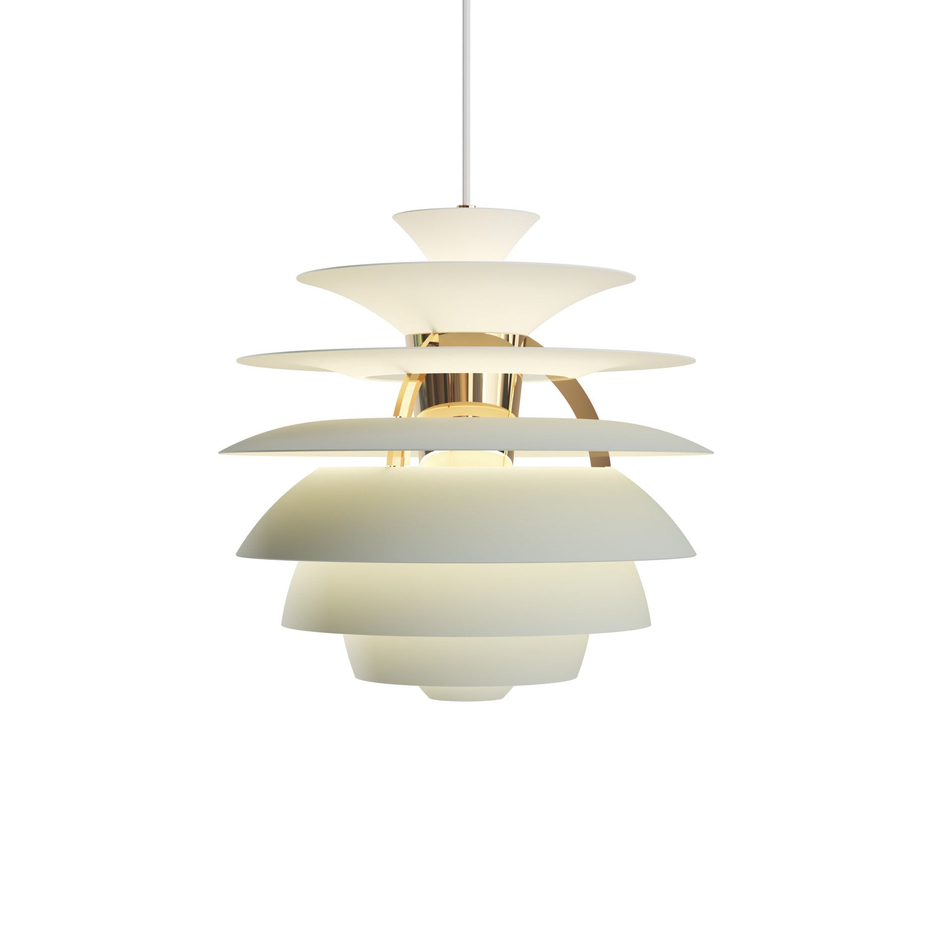 PH SNOWBALL pendant lamp dirty green with brass finish