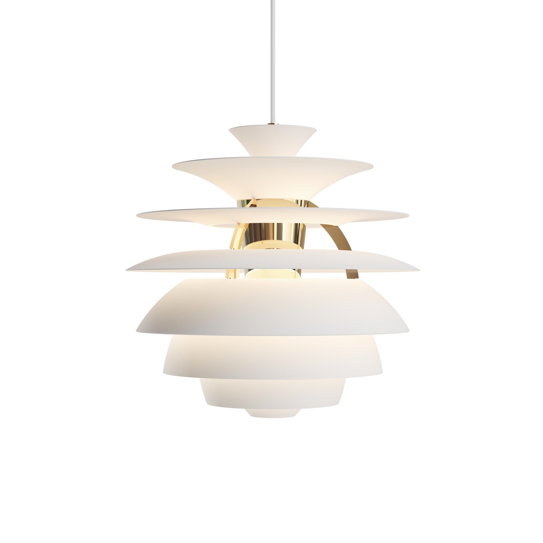 PH SNOWBALL pendant lamp in cream with brass finish