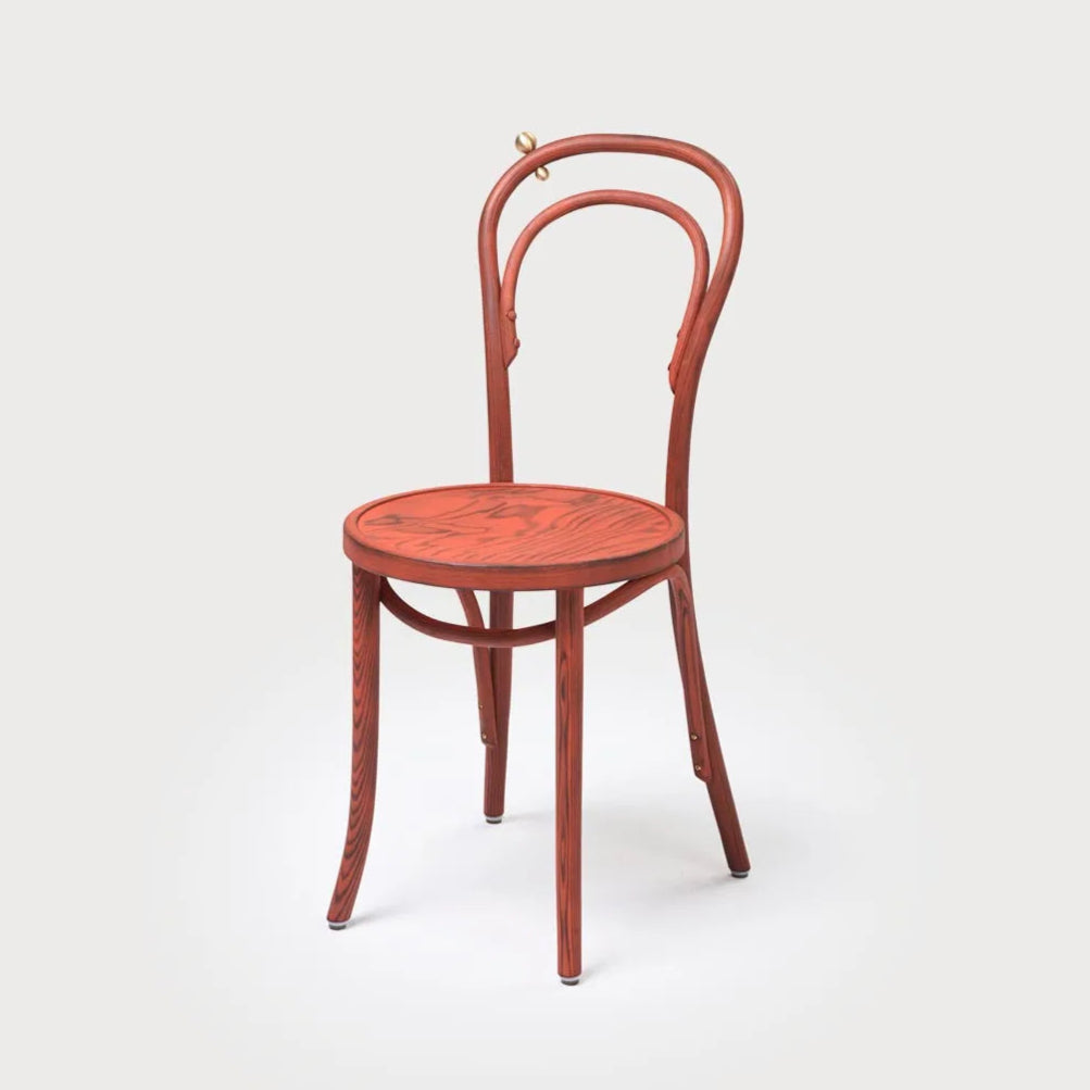 Stuhl A-1889 FUOCO ARANCIA Eschenholz
