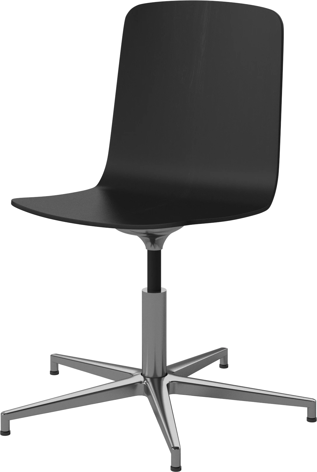 Palm Office Chair schwarzes Furnier mit einer Metallbasis