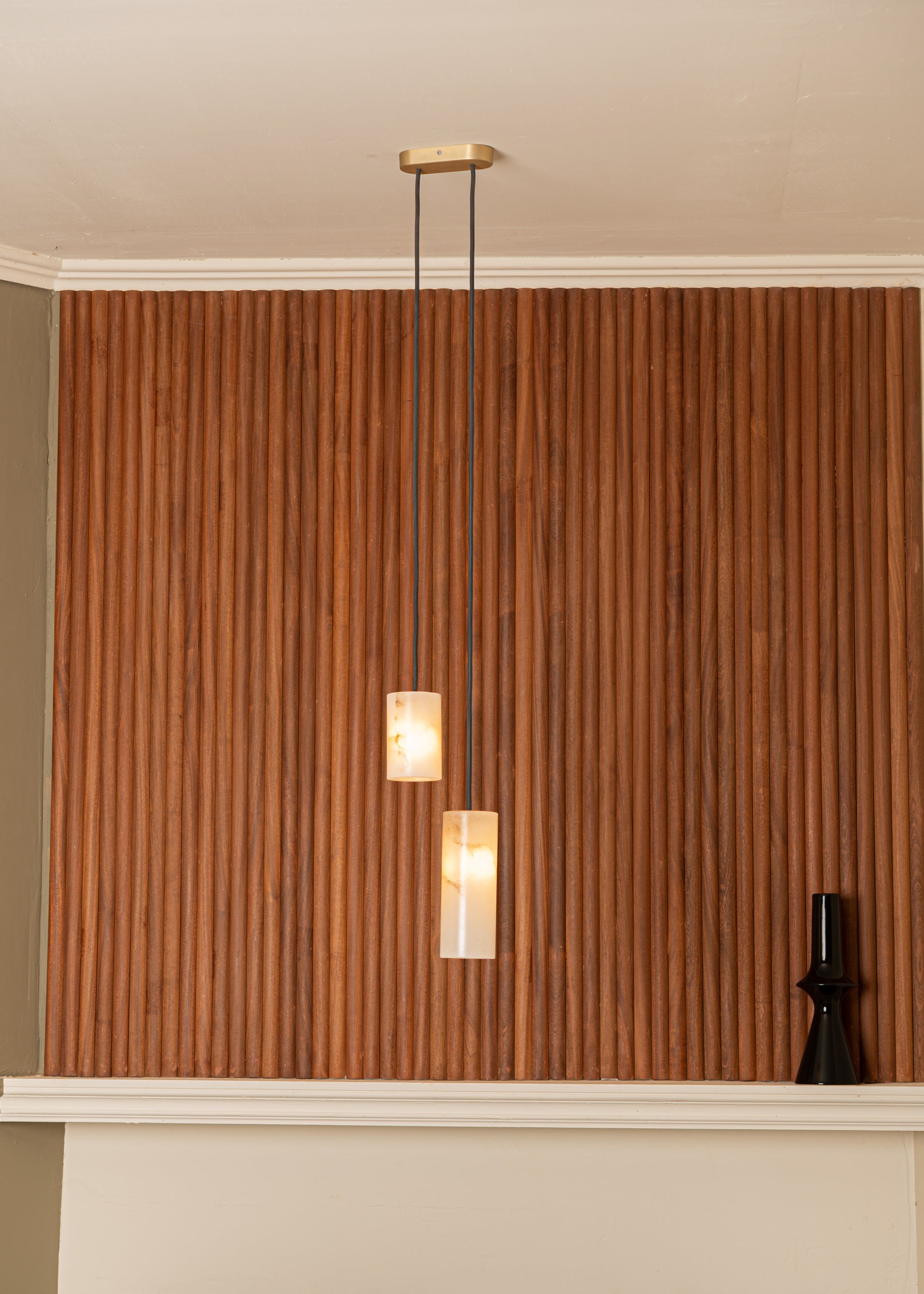 Pendelleuchte MANIKO PIPO DOUBLE weißer Alabaster