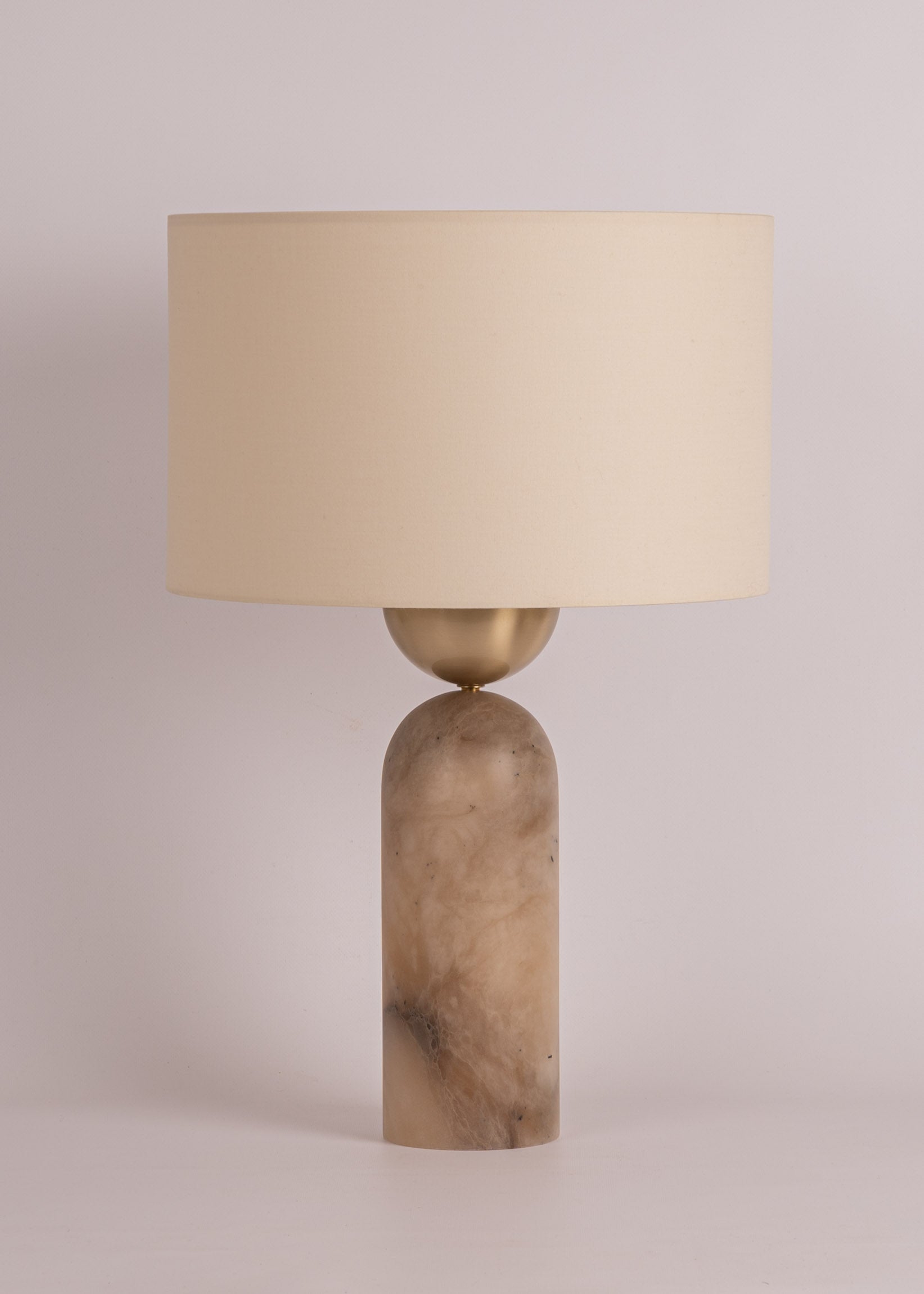 PEONA Table Lamp Dark Beige Alabaster