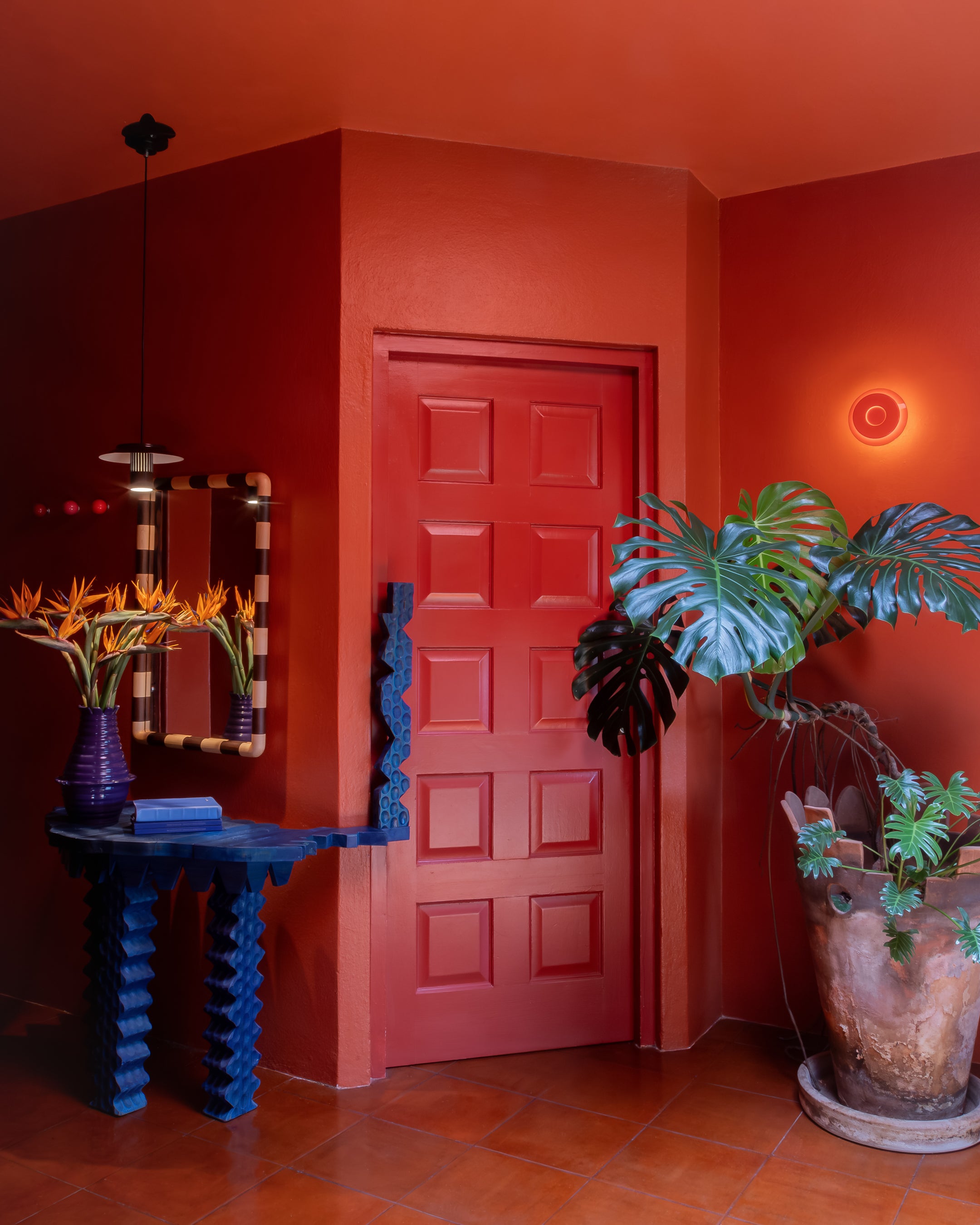 Wandleuchte LILLE in Rot-Orange