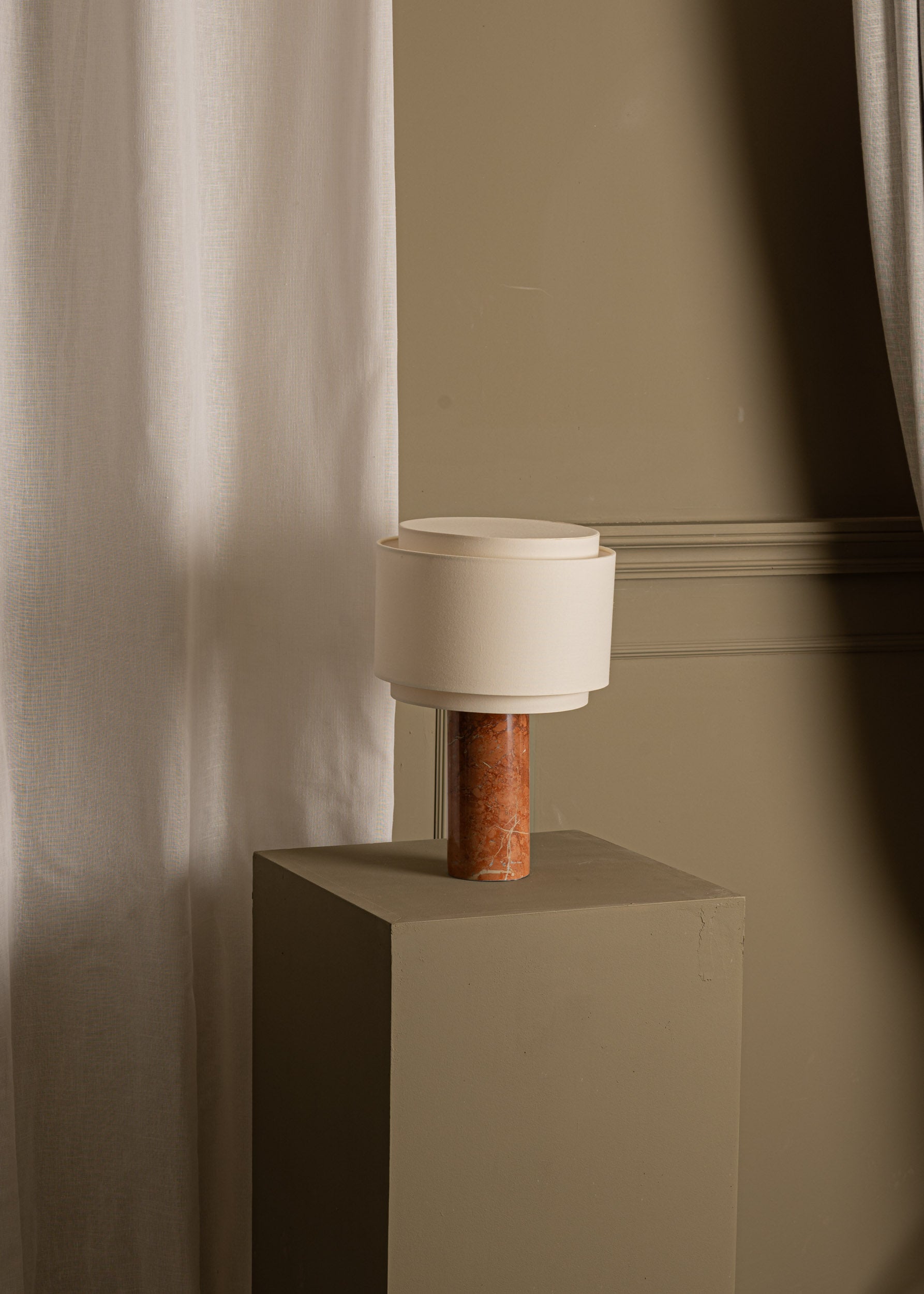 Tischlampe PIPITO DOUBLE roter Marmor