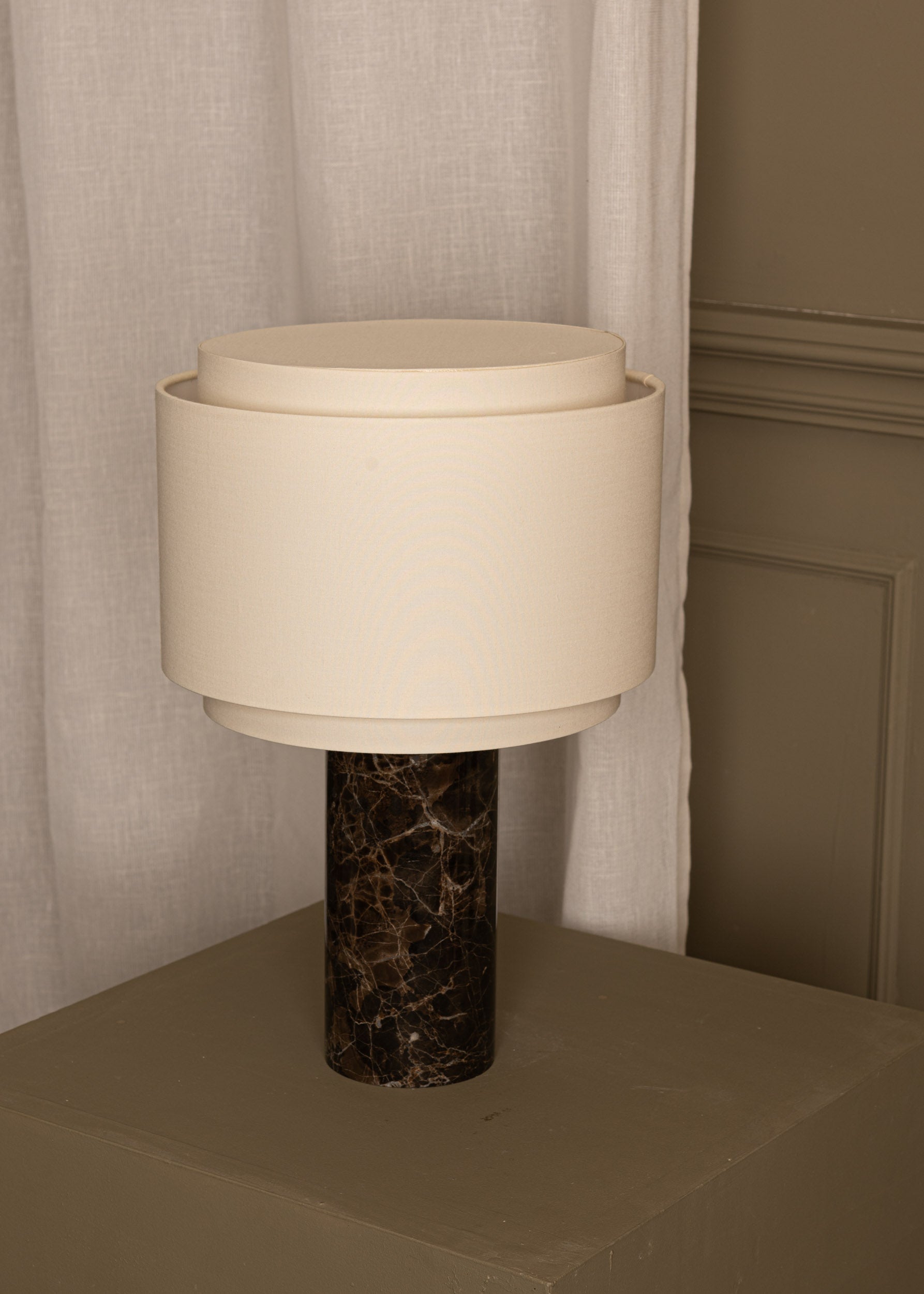 Tischlampe PIPITO DOUBLE brauner Marmor