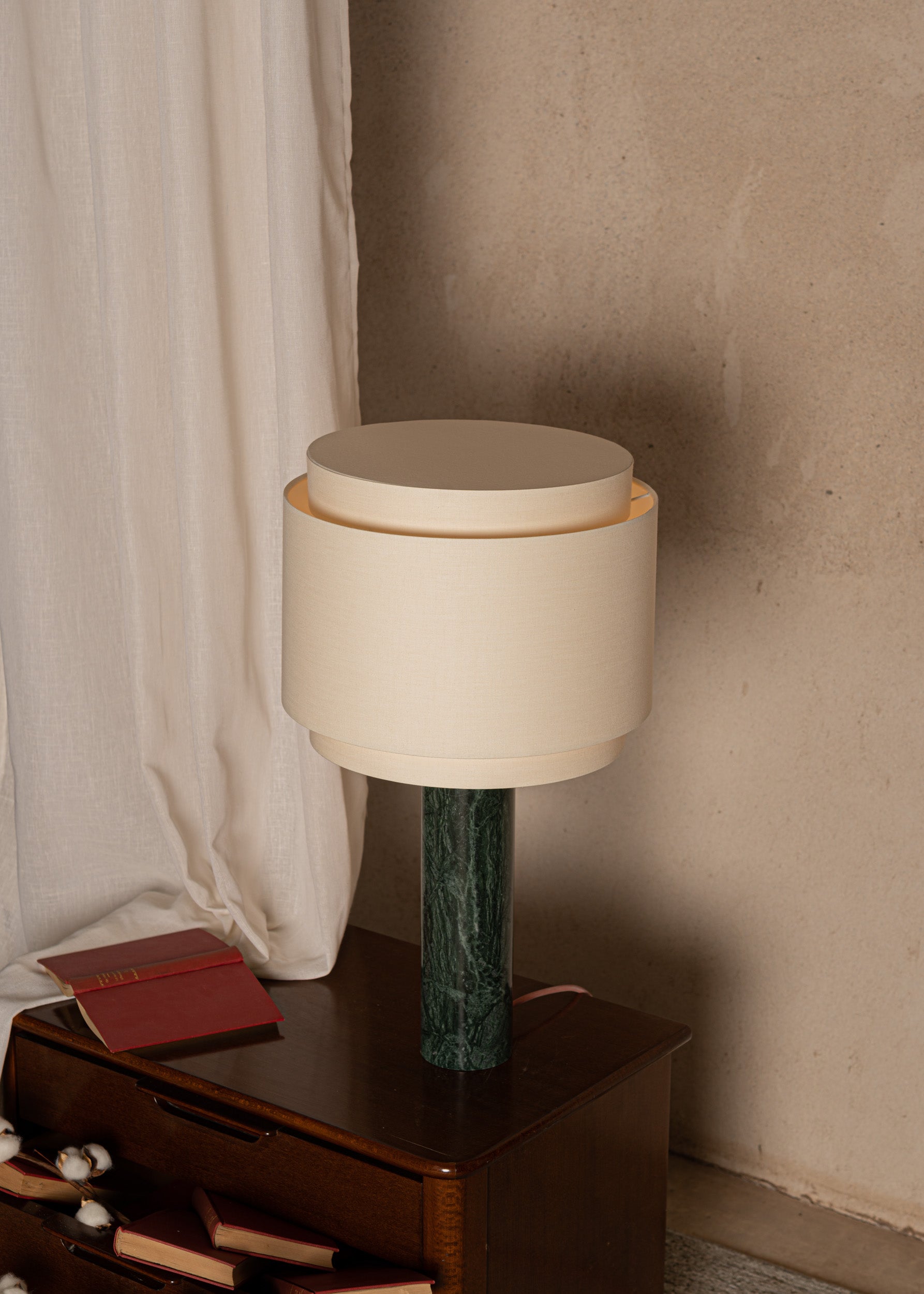 Tischlampe PIPO DUOBLE grüner Marmor