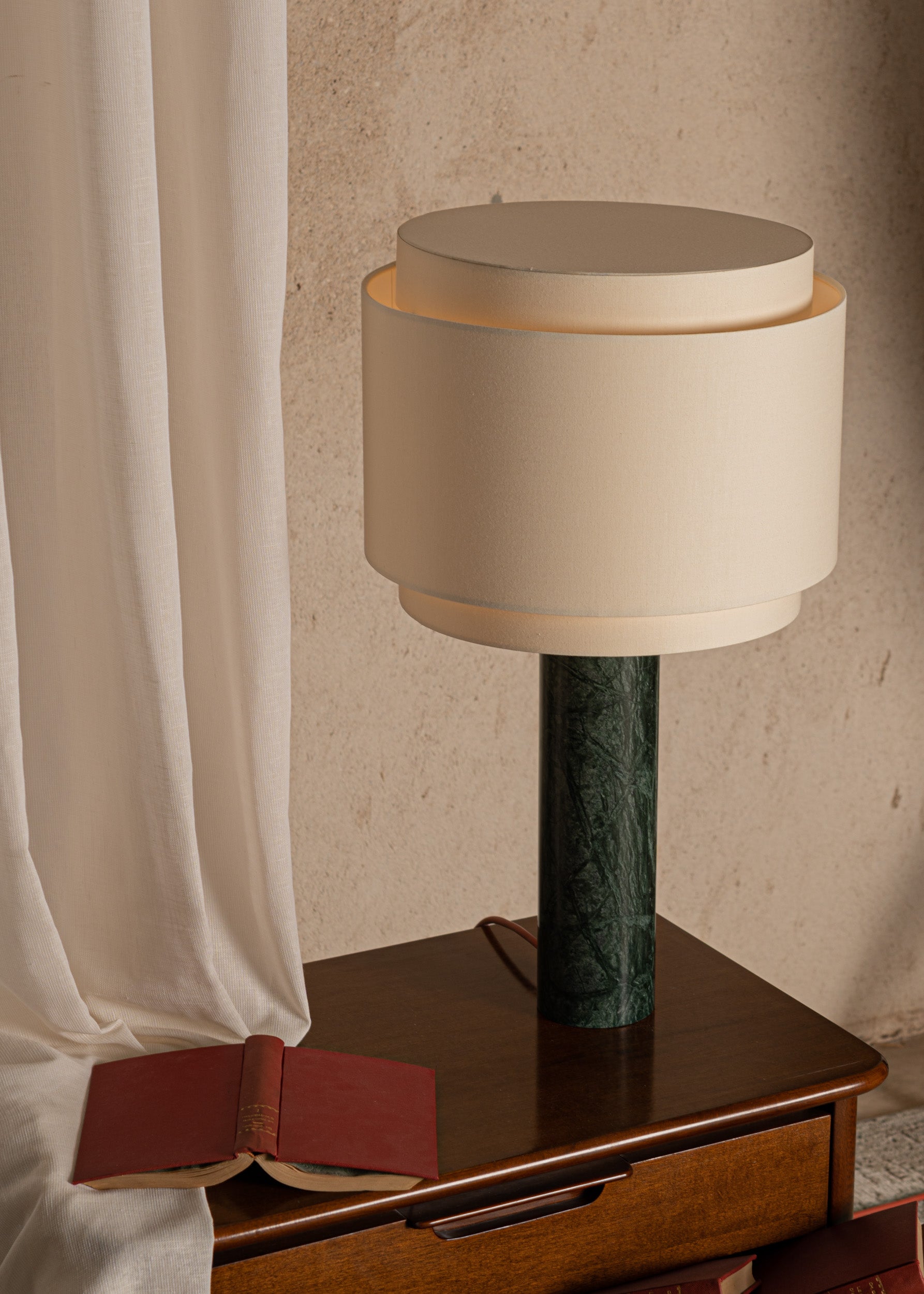 Tischlampe PIPO DUOBLE grüner Marmor