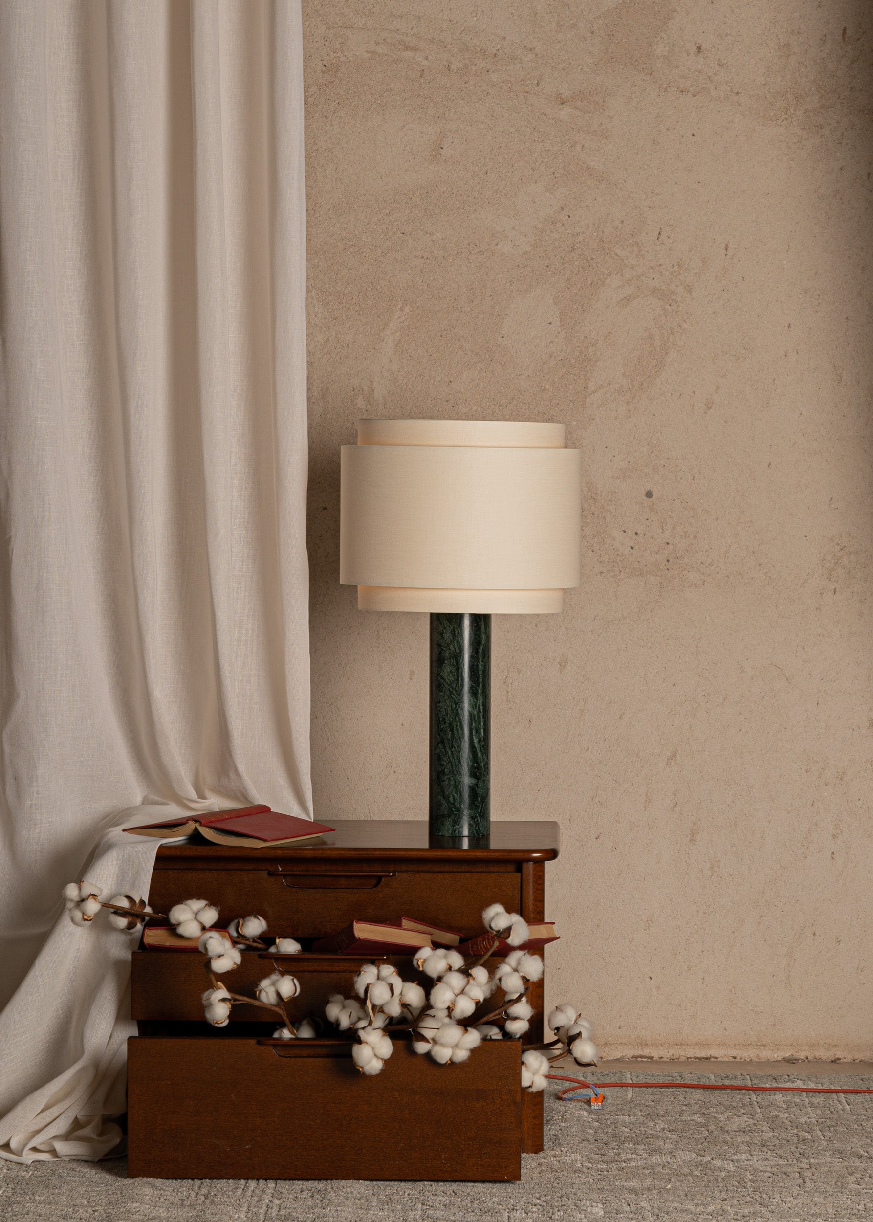 Tischlampe PIPO DUOBLE grüner Marmor