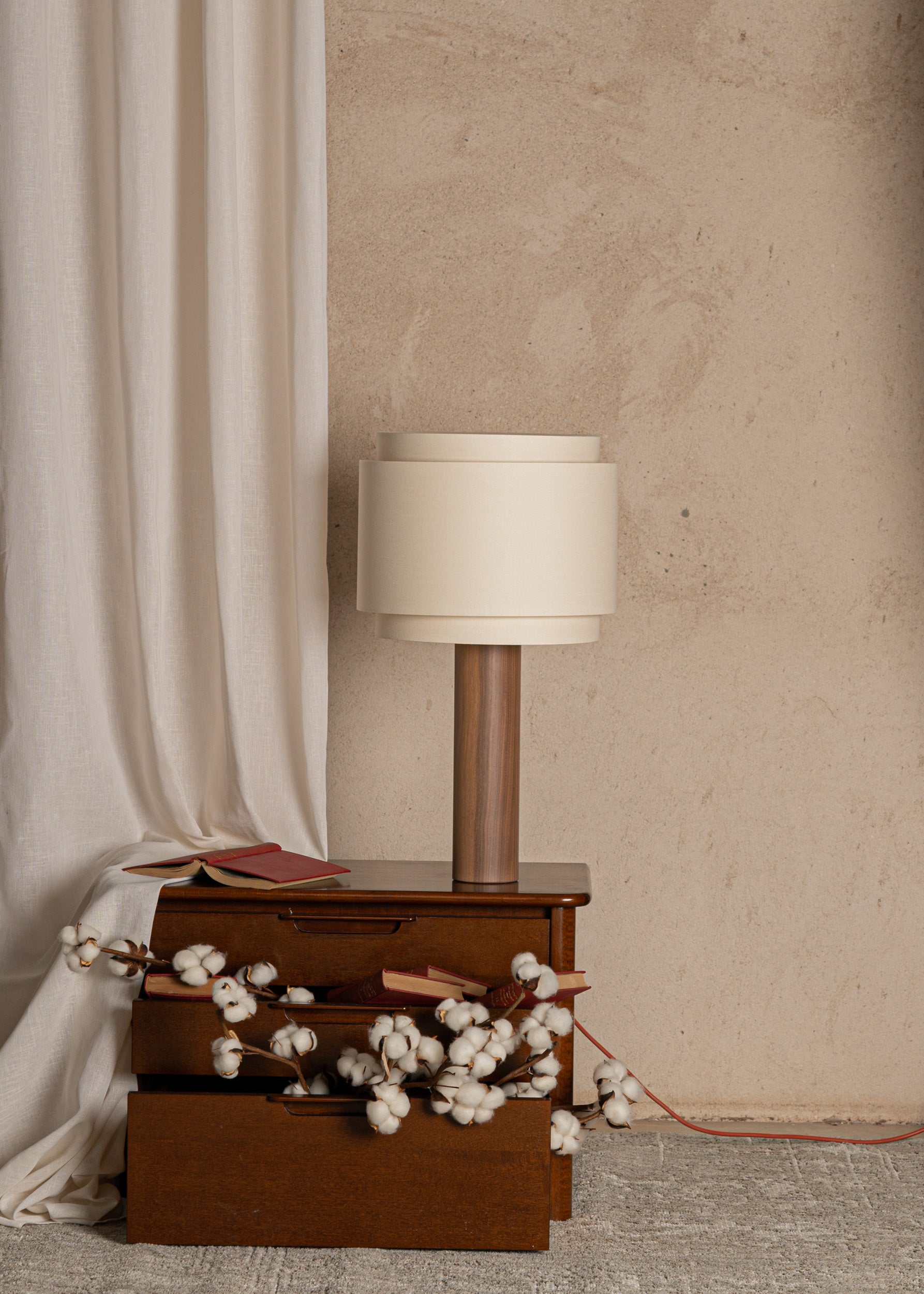 Tischlampe PIPO DUOBLE Nussbaum