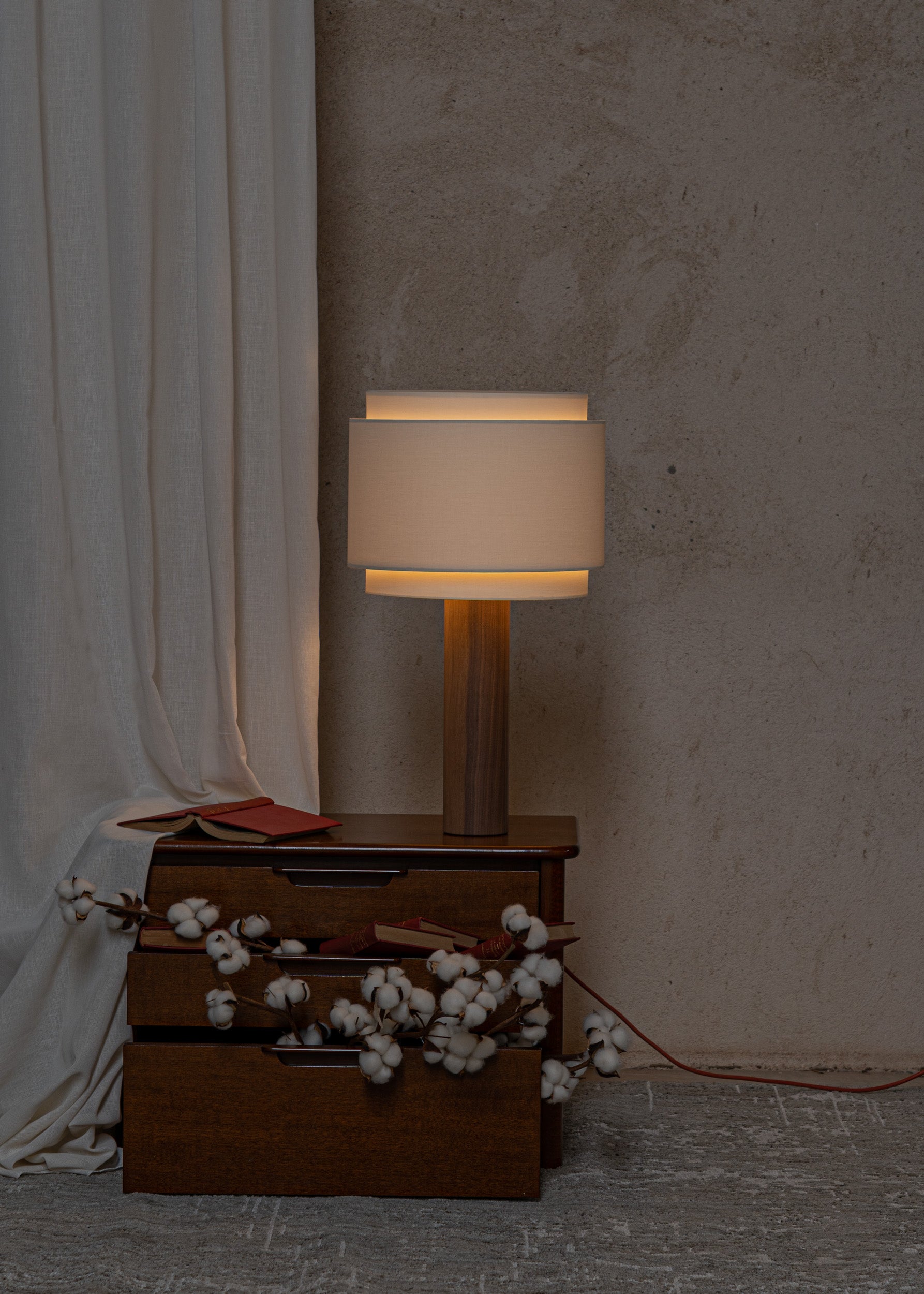 Tischlampe PIPO DUOBLE Nussbaum