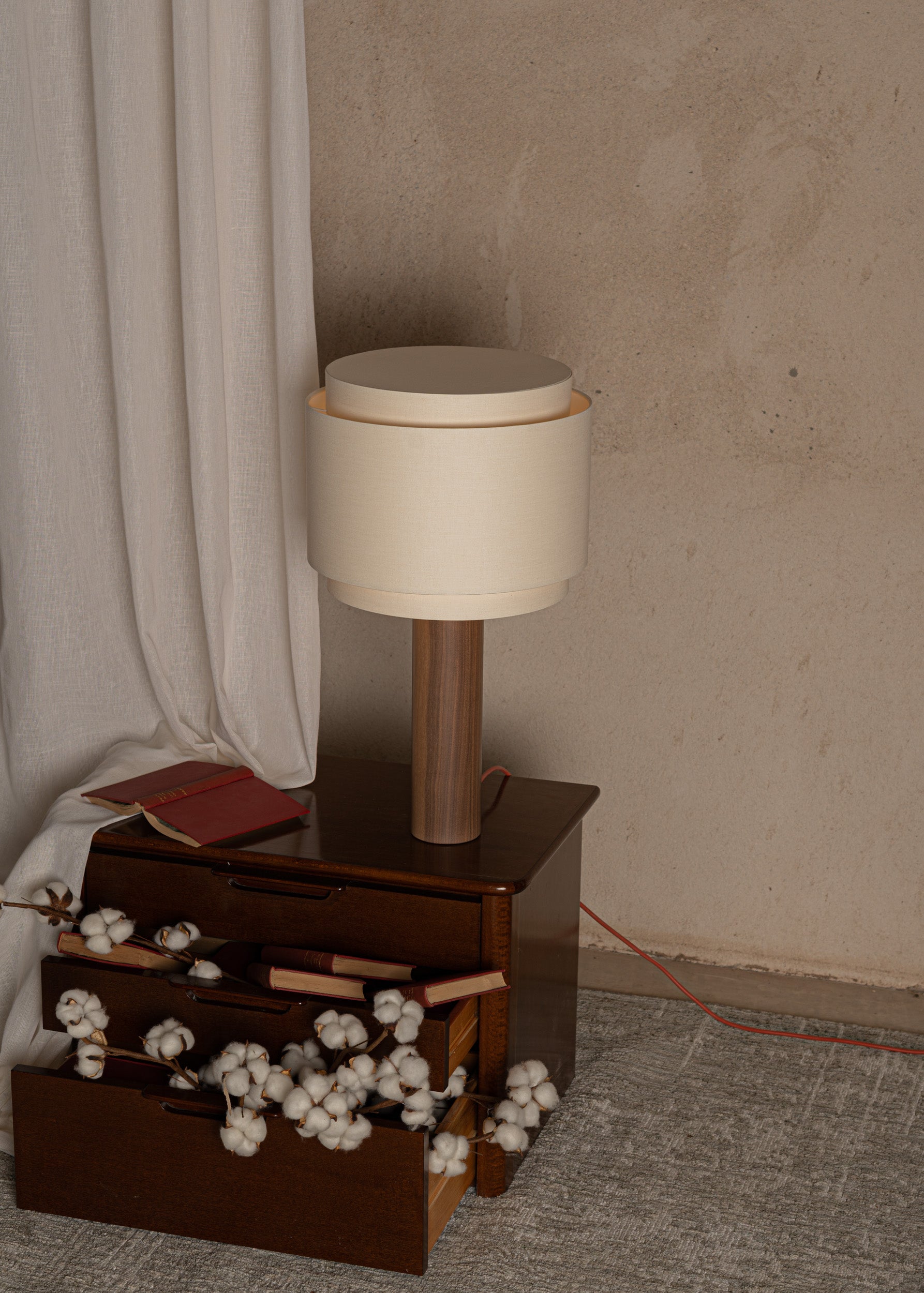 Tischlampe PIPO DUOBLE Nussbaum