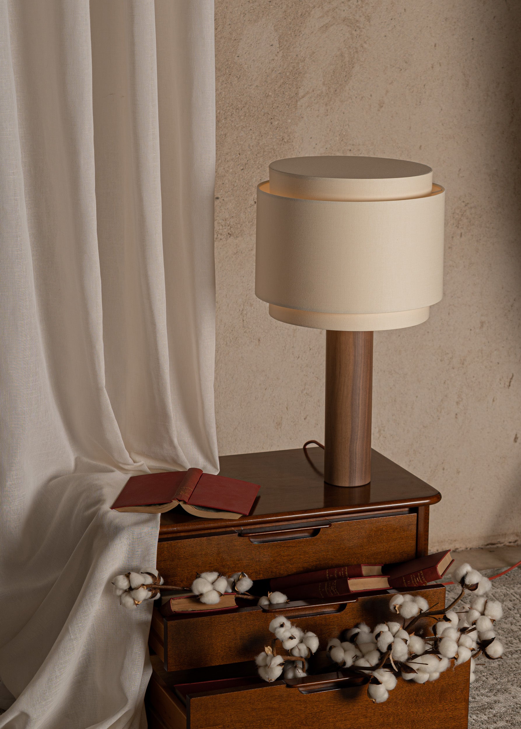 Tischlampe PIPO DUOBLE Nussbaum
