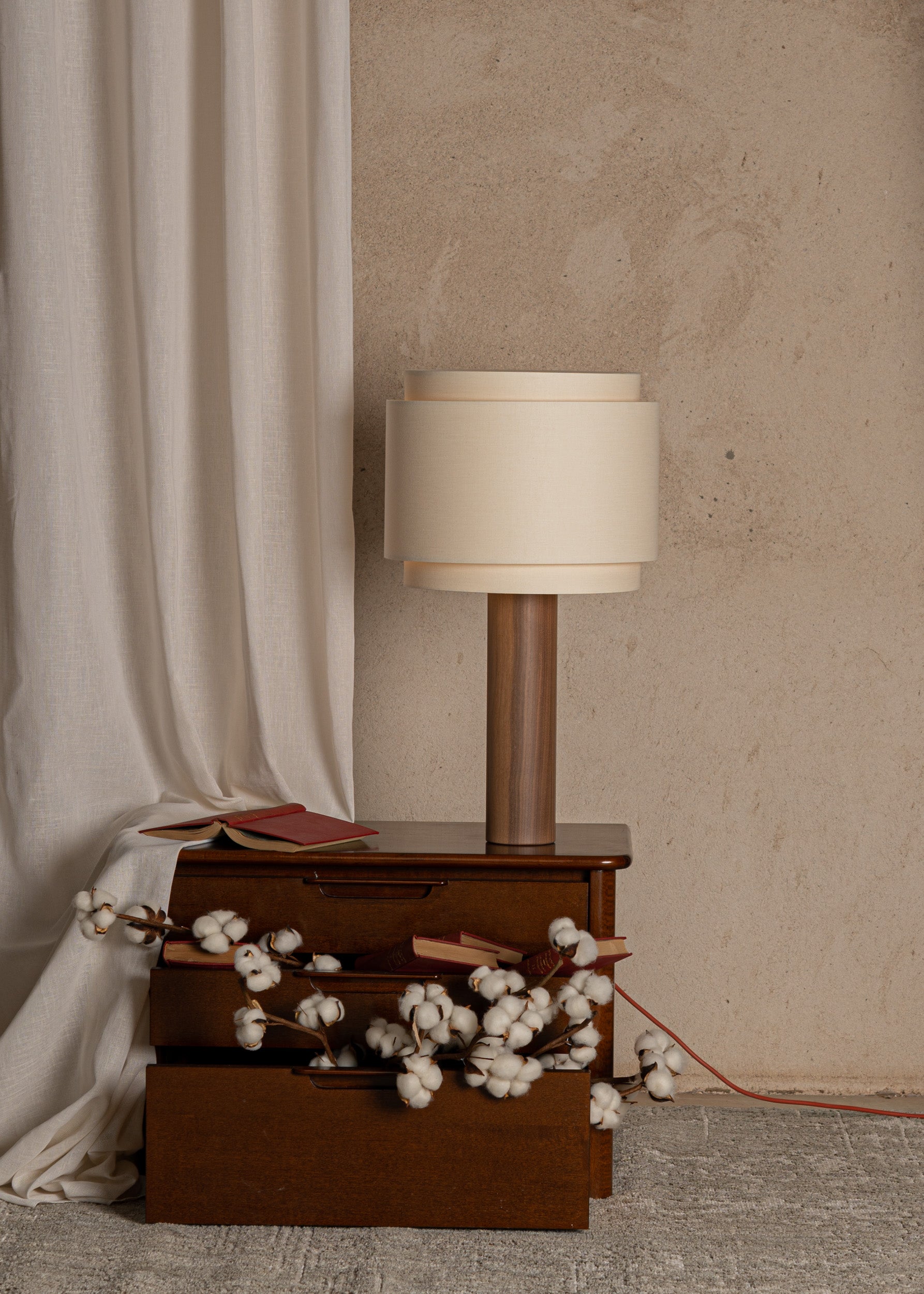 Tischlampe PIPO DUOBLE Nussbaum