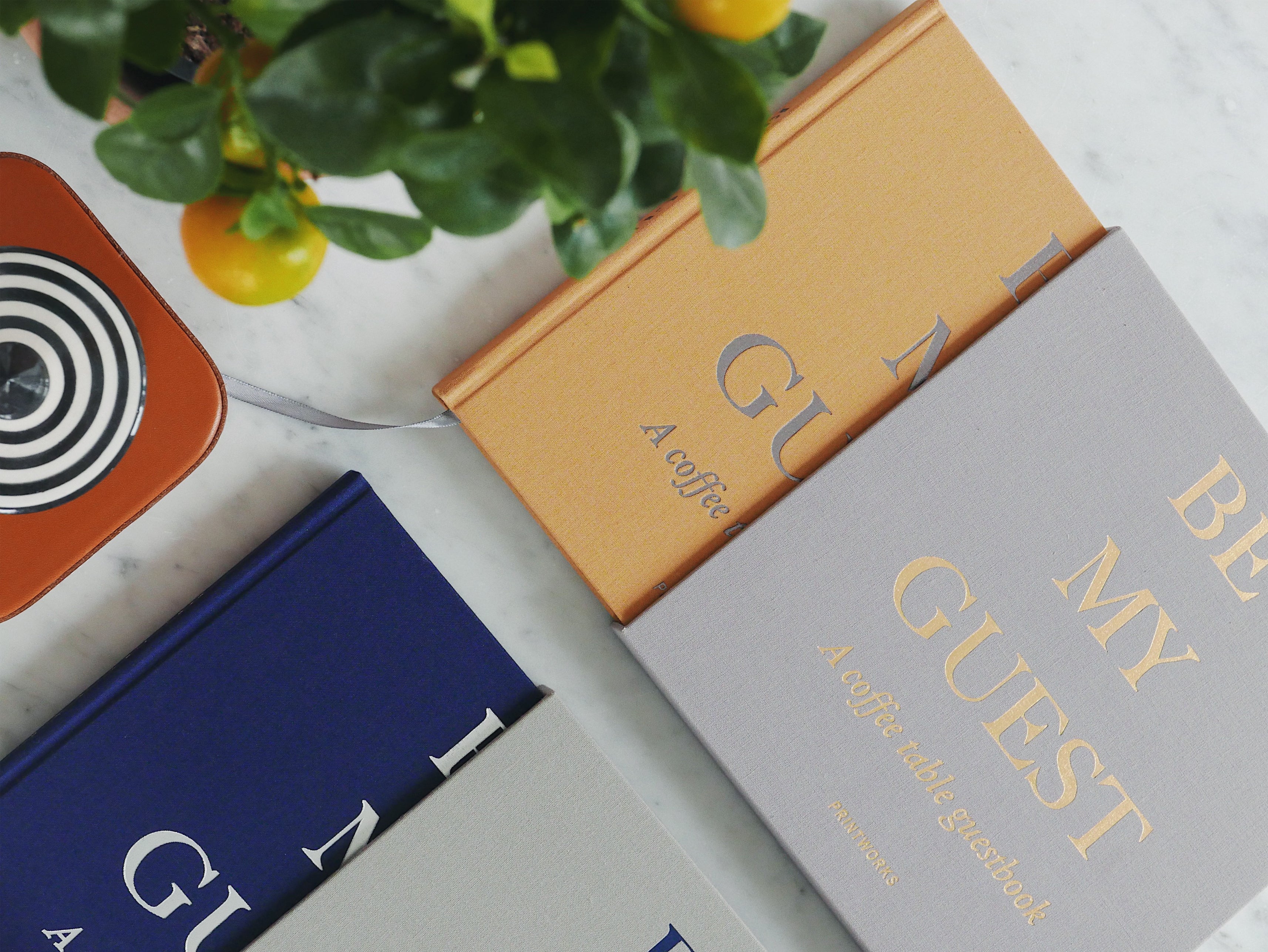 BE MY GUEST Guest Book in Gray with Gold