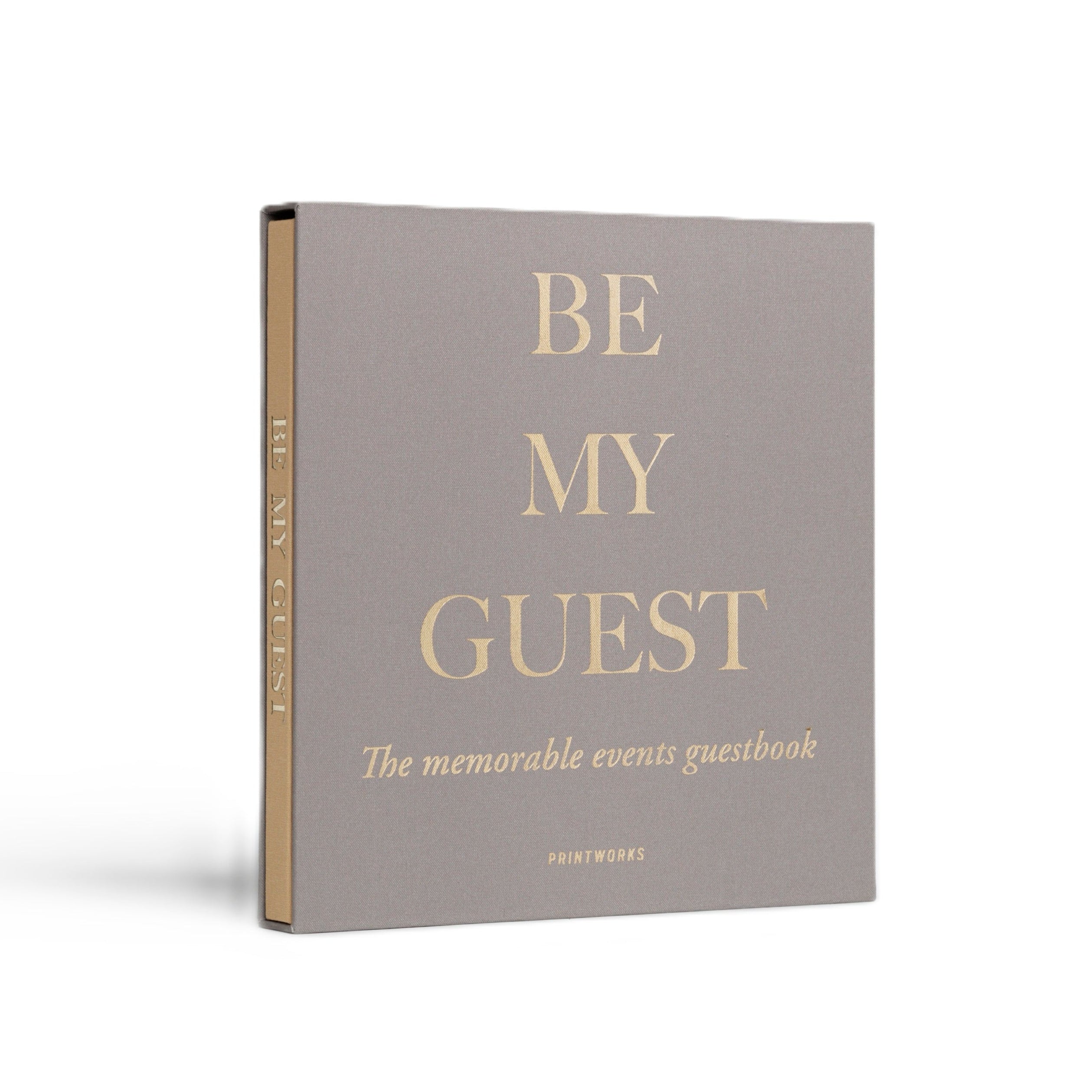BE MY GUEST Guest Book in Gray with Gold
