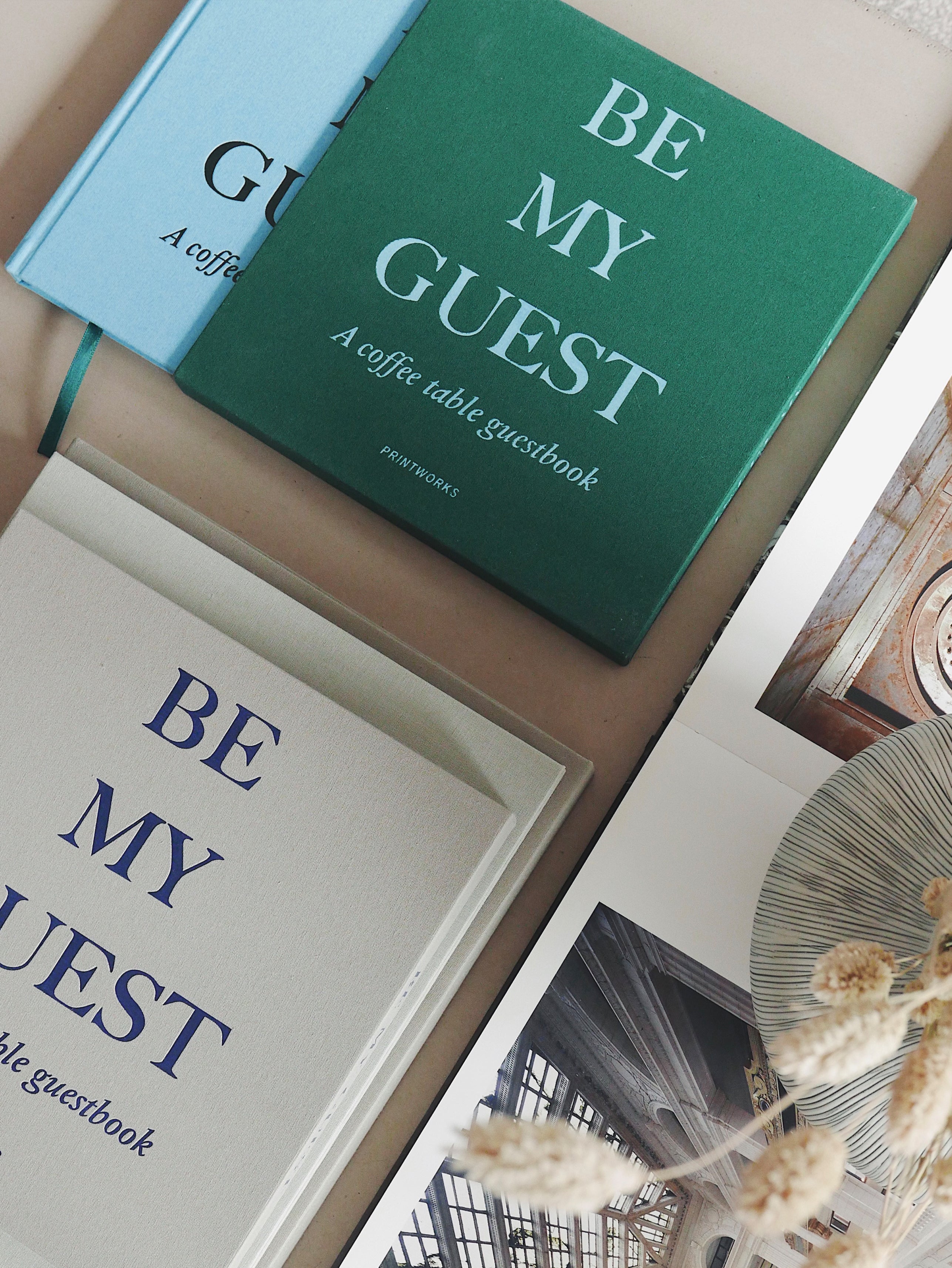 BE MY GUEST Guest Book green with blue