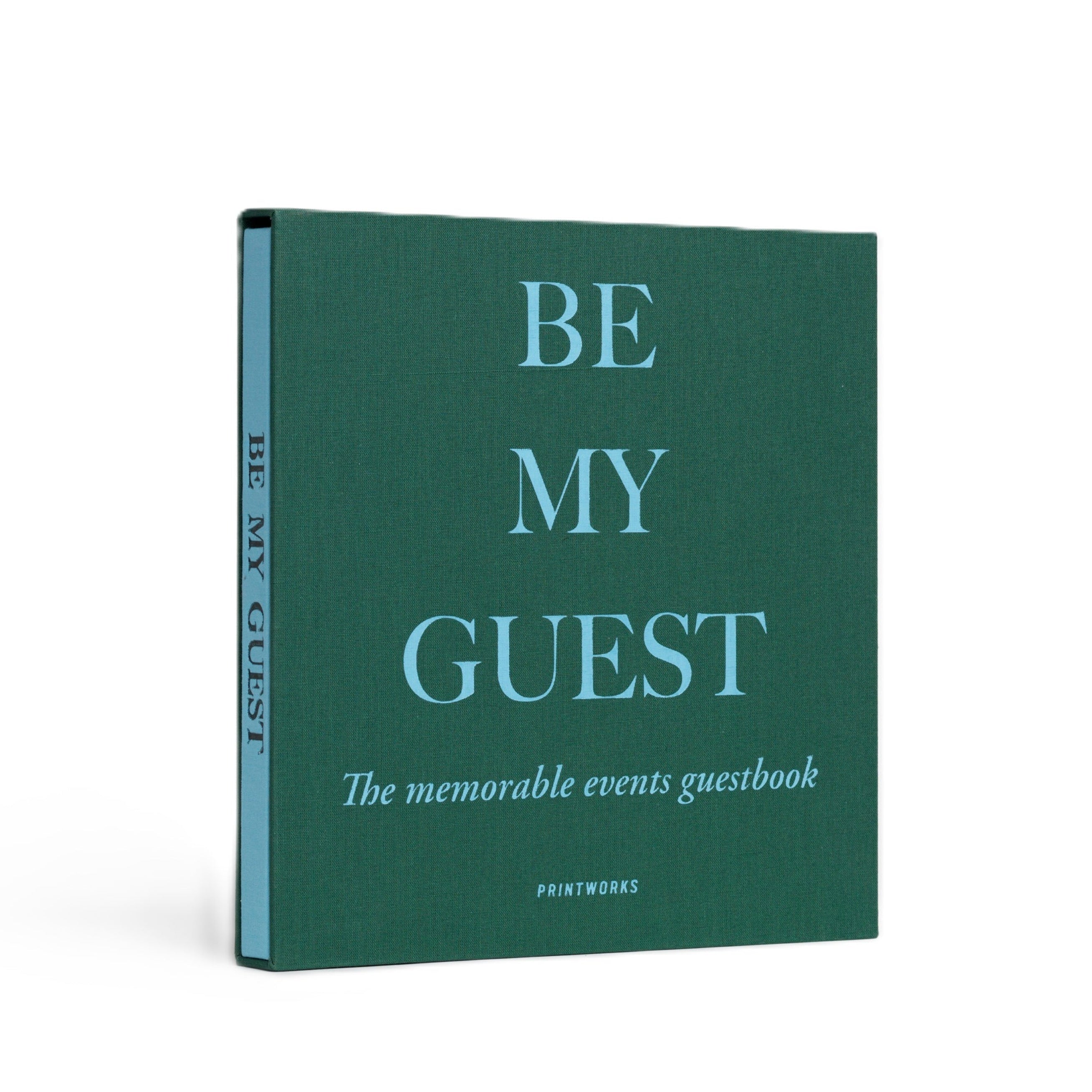 BE MY GUEST Guest Book green with blue