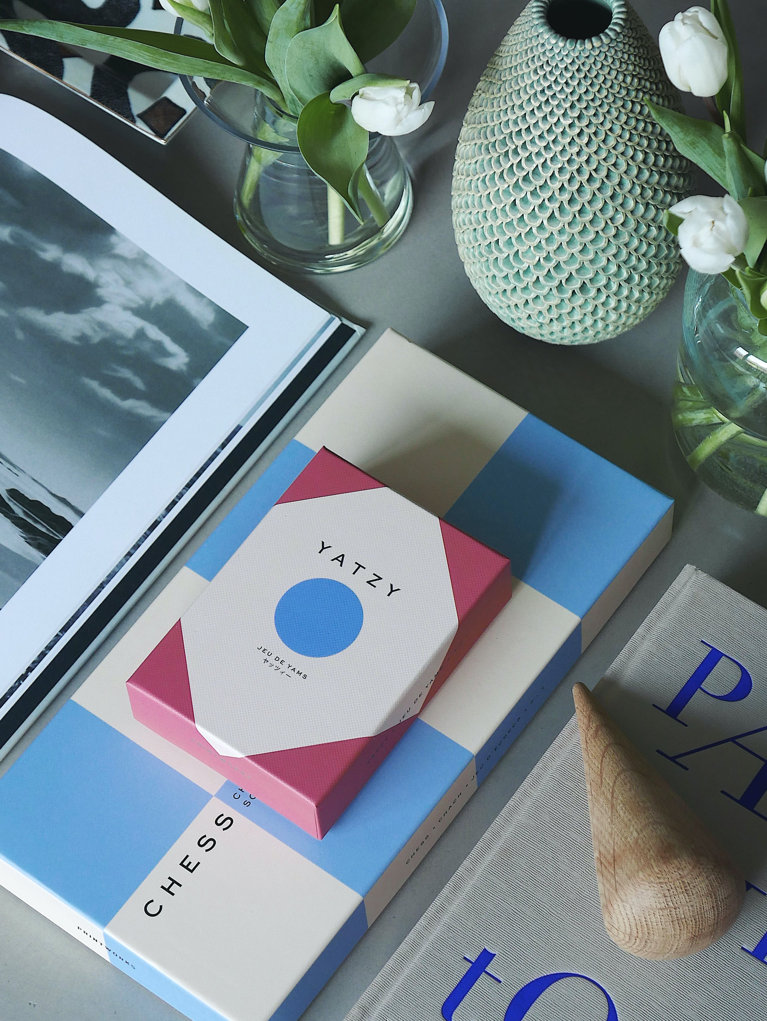 Red YATZY Dice Game with Beige