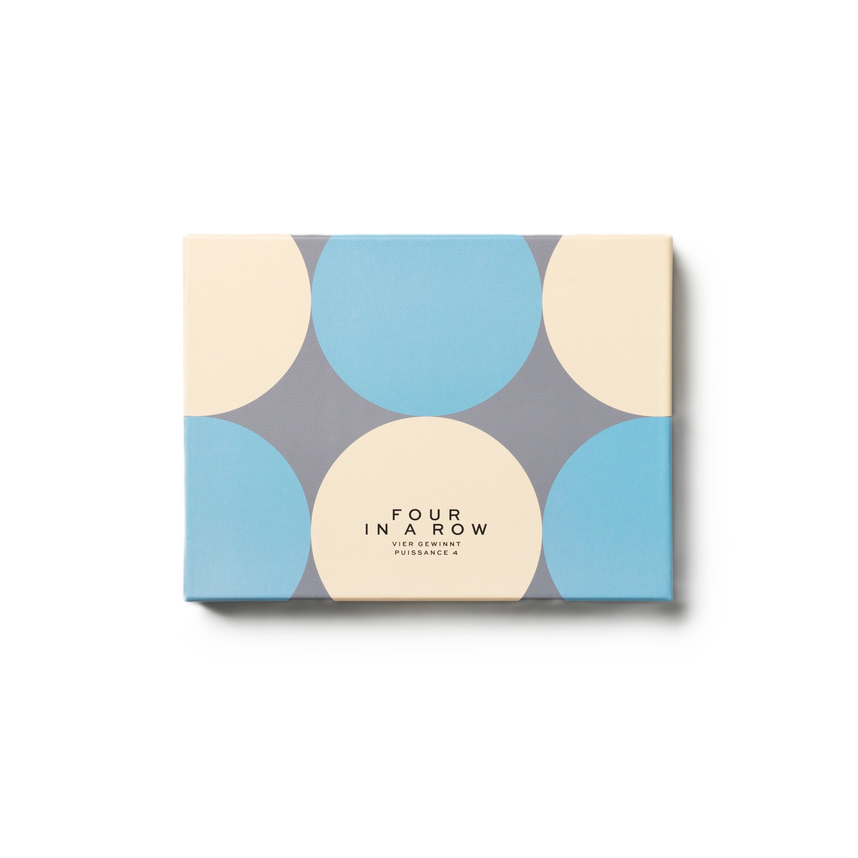 FOUR IN A ROW board game gray with beige and blue