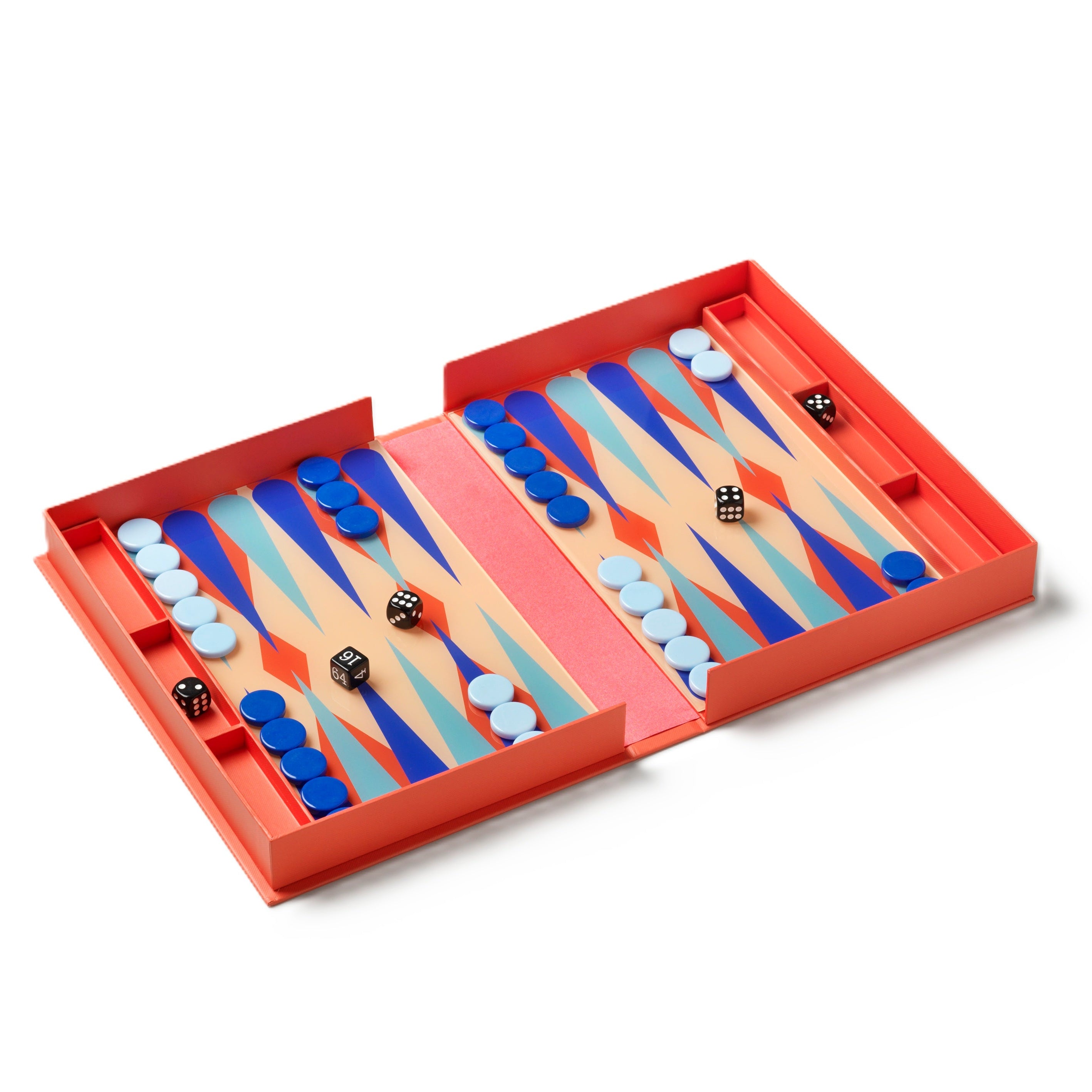 Backgammon-Spielset ART OF BACKGAMMON rot mit blau