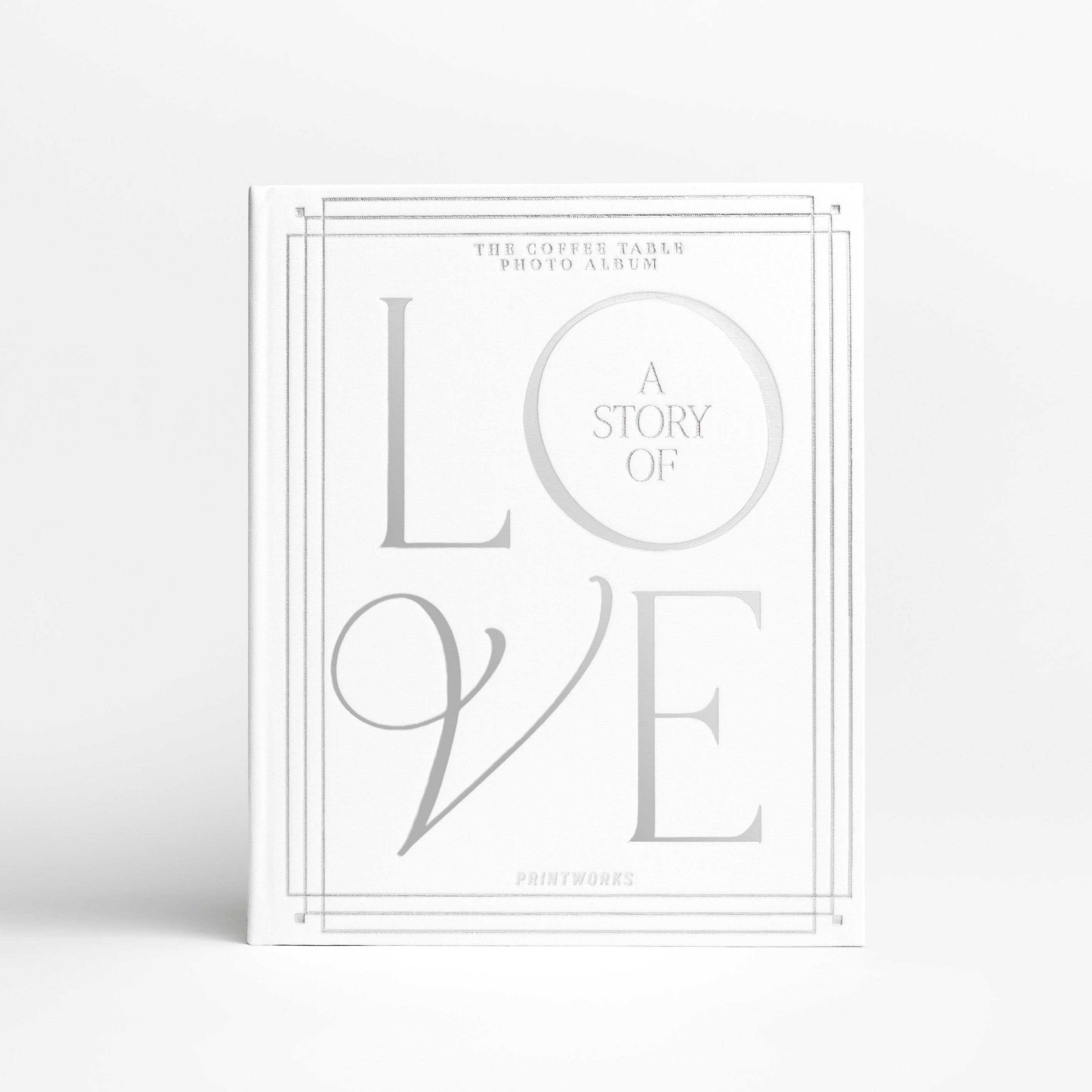 A STORY OF LOVE White Photo Album with Silver