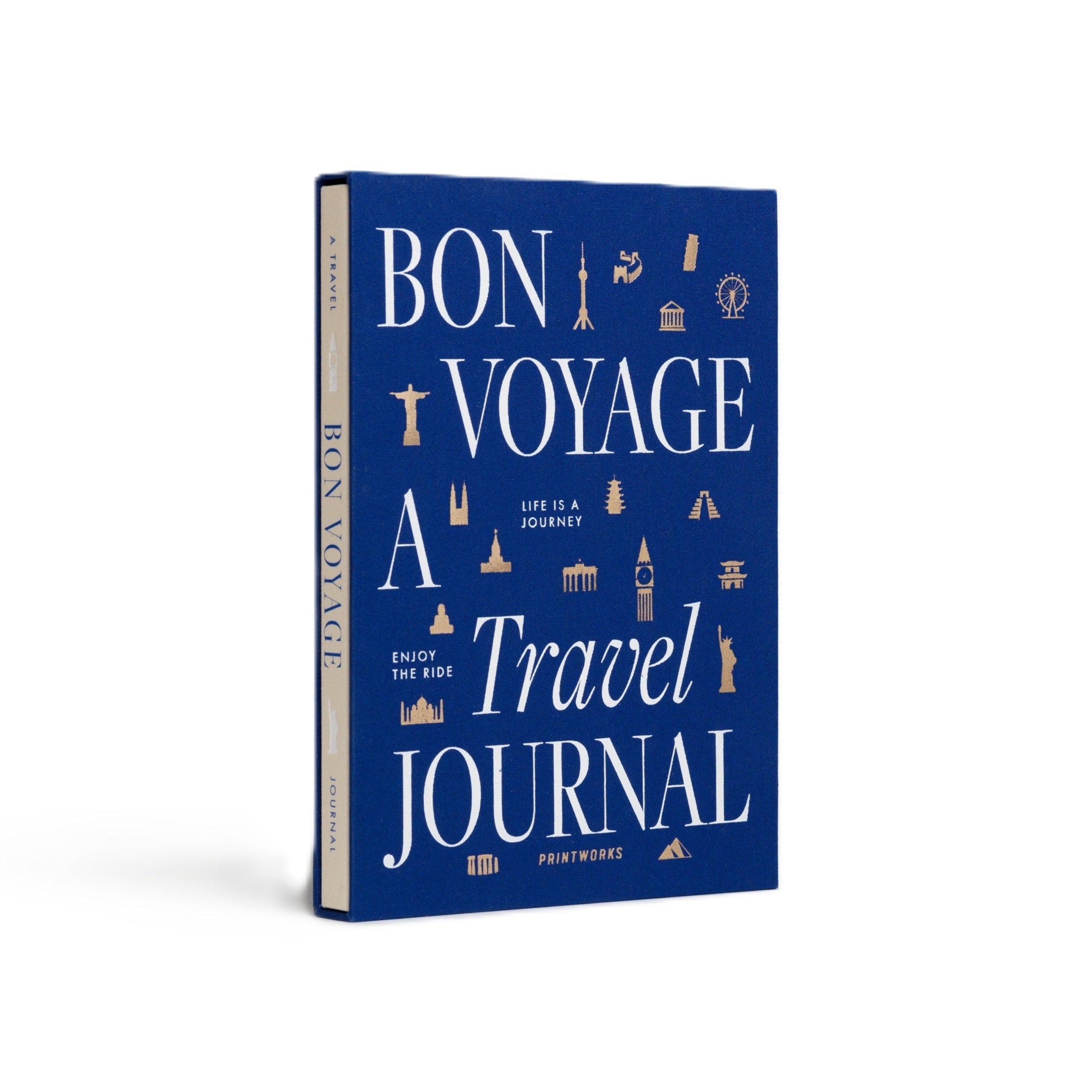 Travel Journal in Navy Blue with Beige