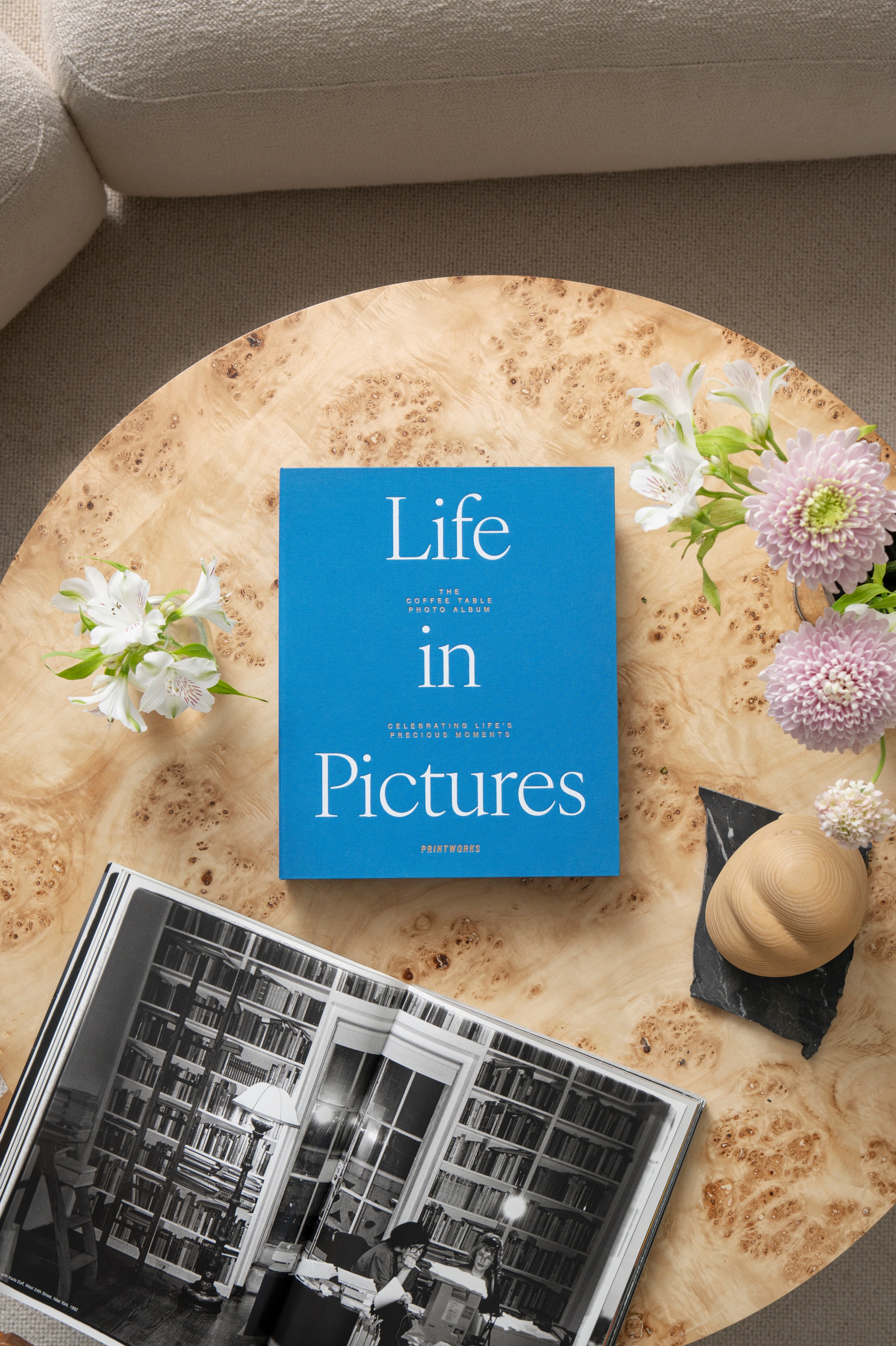 LIFE IN PICTURES Photo Album Blue with White
