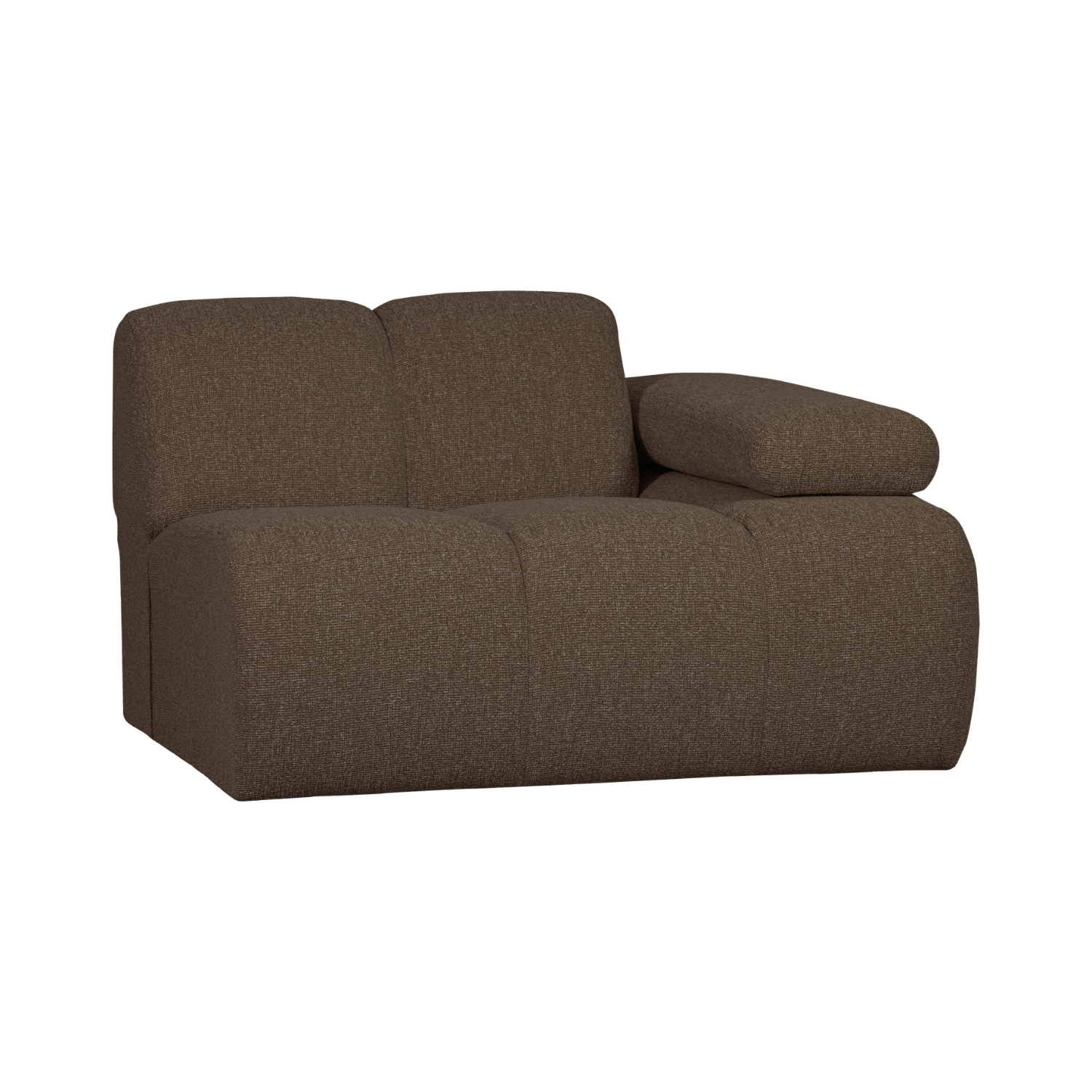 MOJO modular sofa - right-side element dark brown bouclé