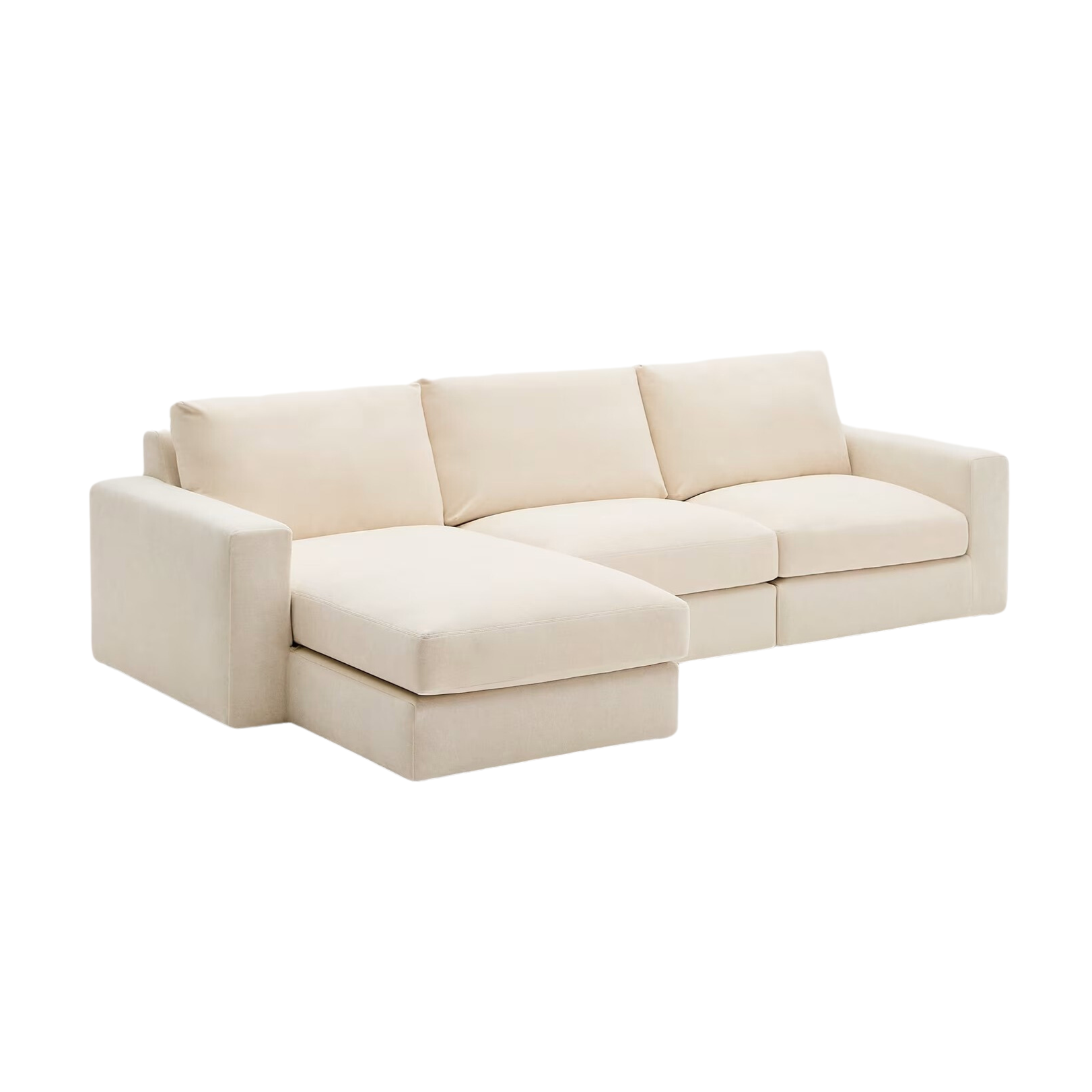 4-Sitzer-Ecksofa links ALEA ecru Chenille