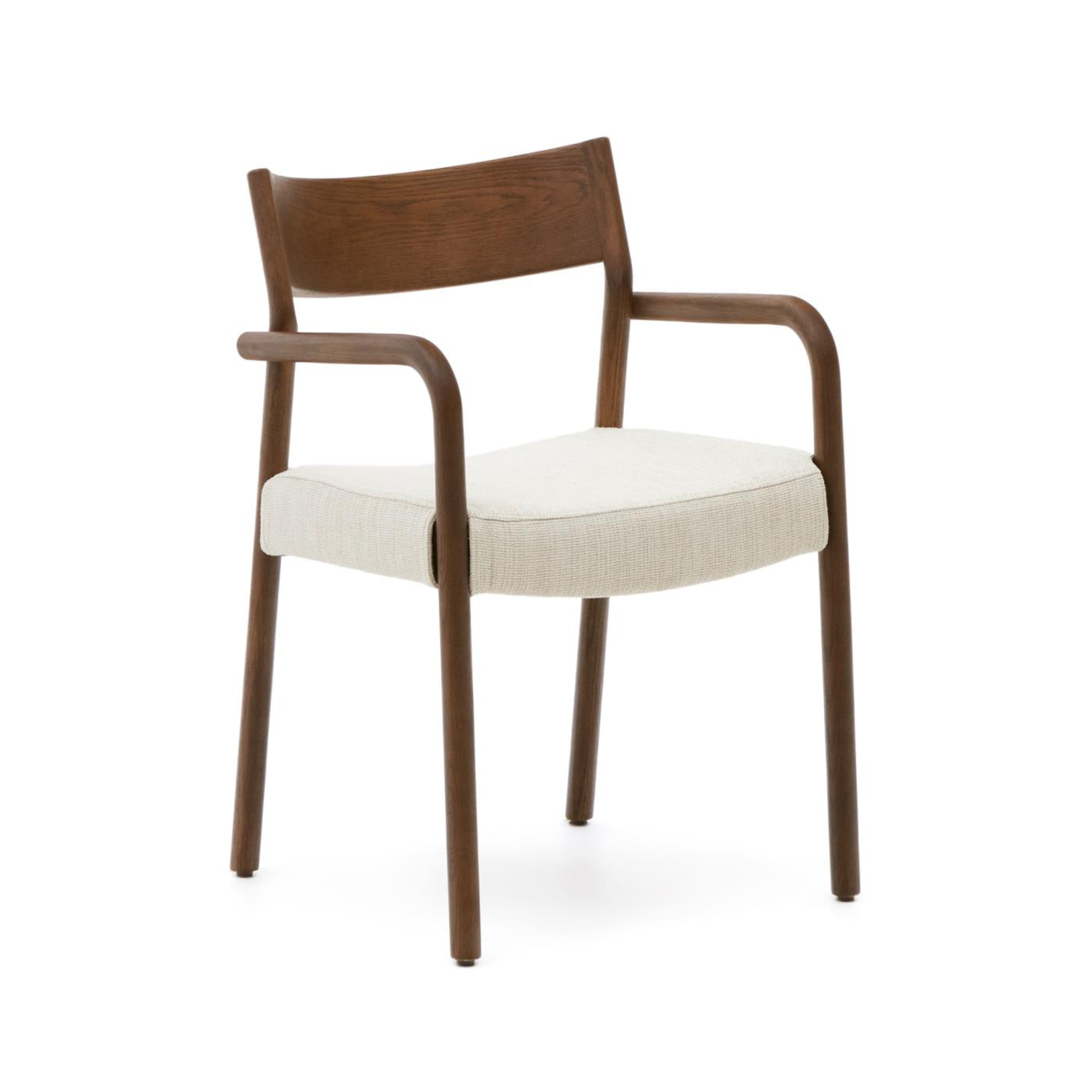 FALCONERA Stuhl beige Chenille mit dunklem Eichengestell